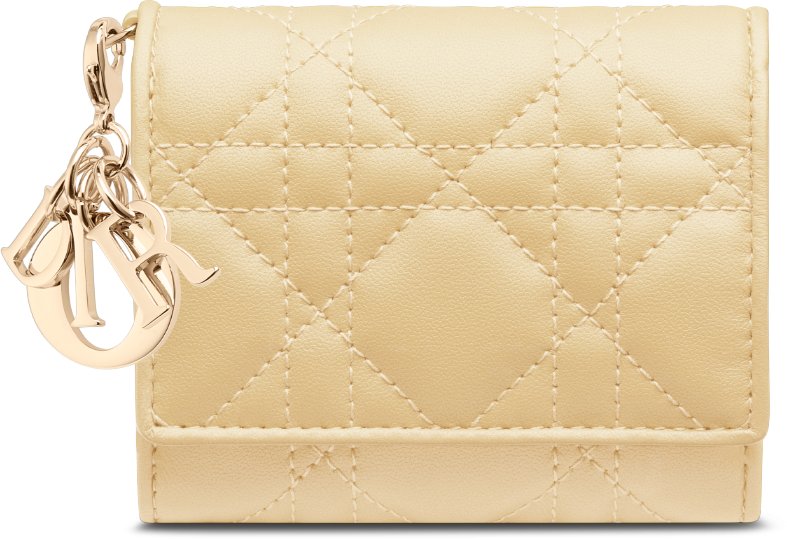 Lady Dior Lotus Wallet Medium Tan Cannage Lambskin | DIOR