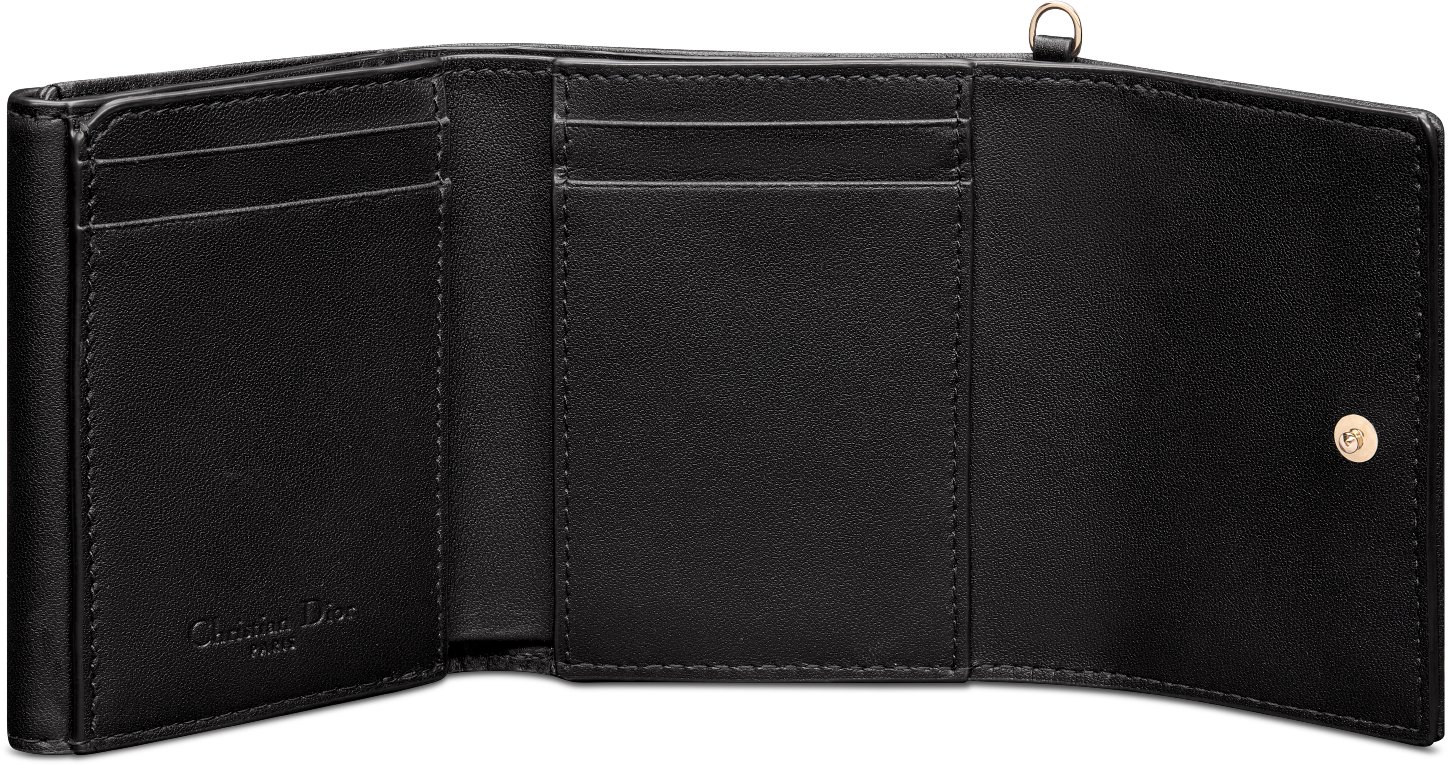 Lady Dior Lotus Wallet Black Cannage Lambskin | DIOR