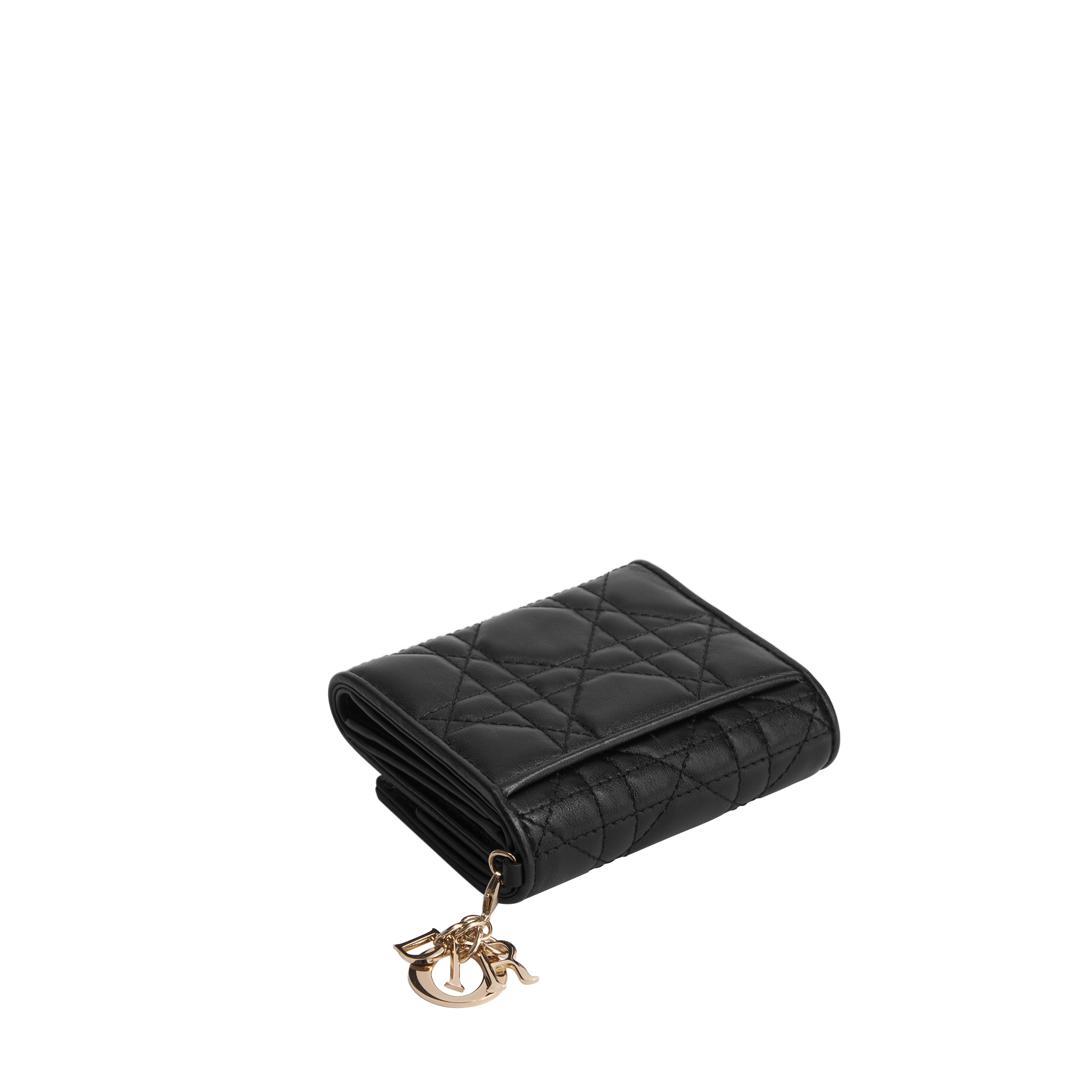 Lady Dior Lotus Wallet Black Cannage Lambskin E07