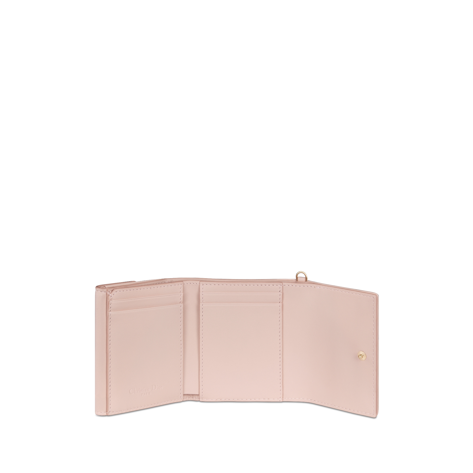 Lady Dior Lotus 錢包 淡粉色 Cannage 籐格紋羊皮 E07