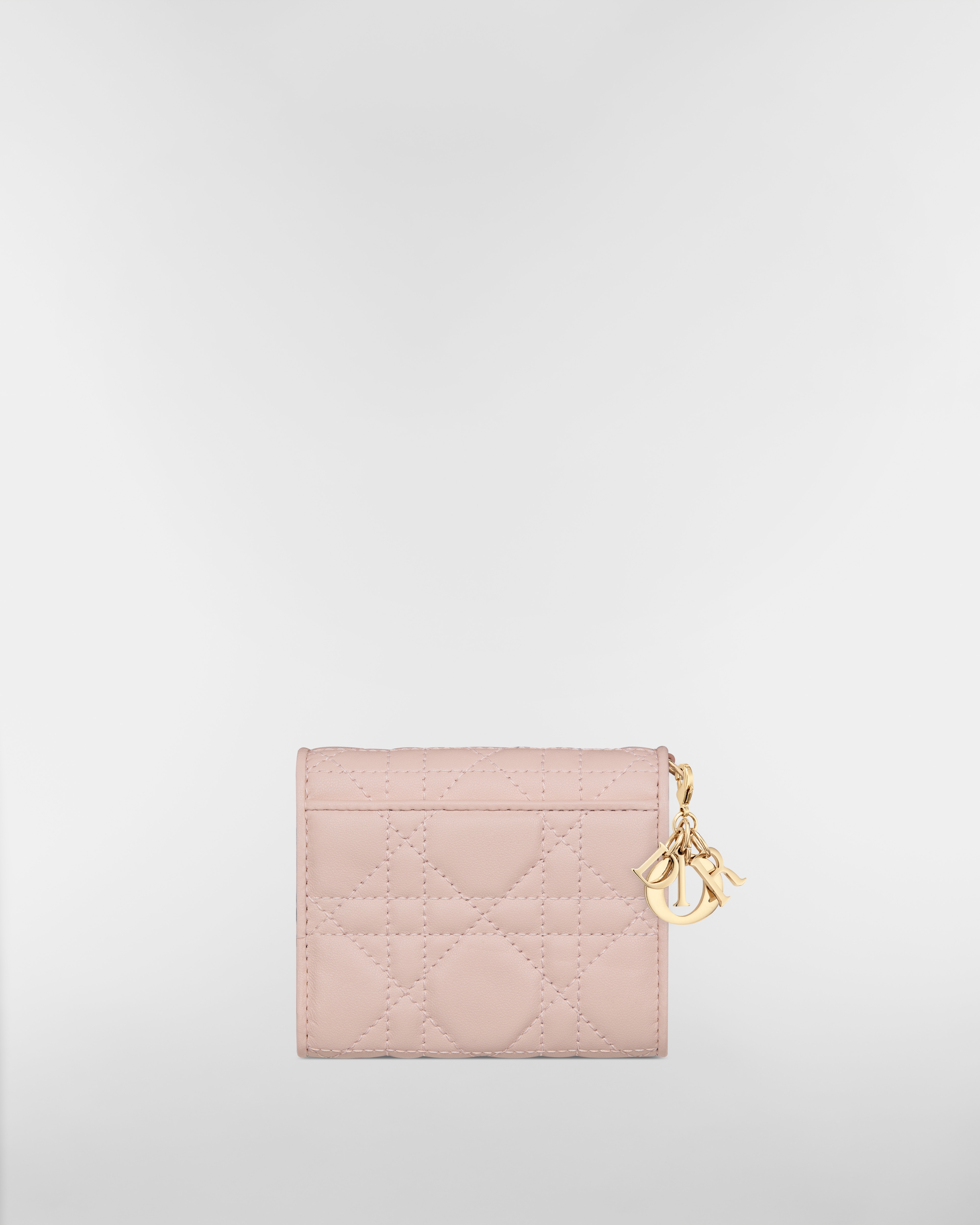 Lady Dior Lotus 지갑 파우더 핑크 까나쥬 양가죽 E08