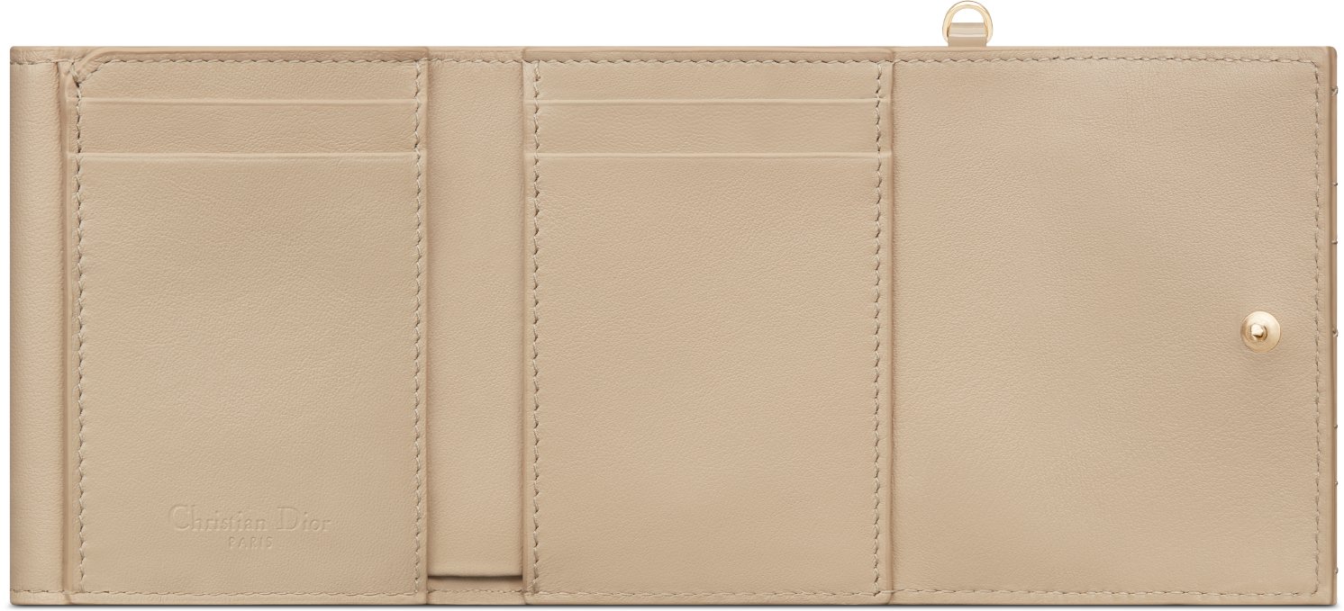 Lady Dior Lotus Wallet Sand-Colored Patent Cannage Calfskin | DIOR