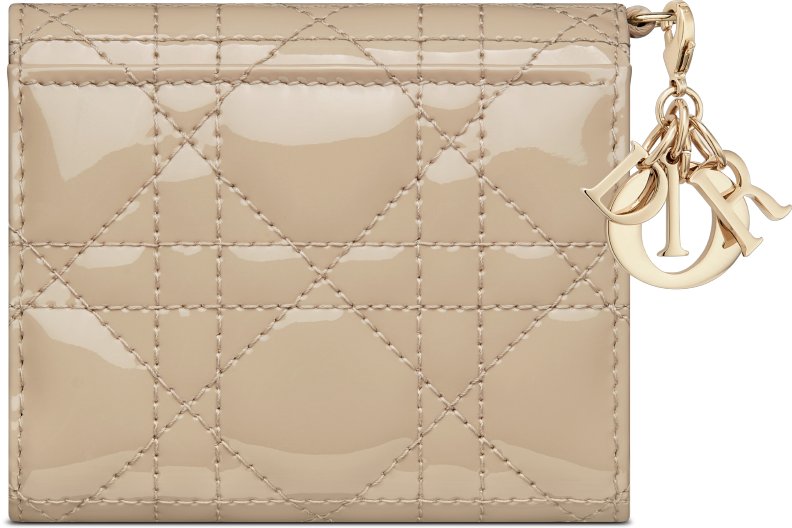 DIOR | Lady Dior ロータスウォレット カナージュ パテントカーフスキン