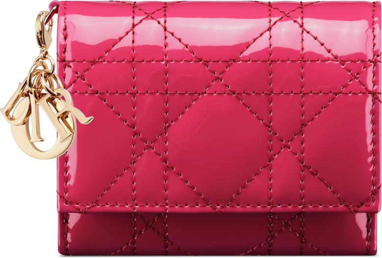 Lady Dior Lotus Wallet Cherry Red Patent Cannage Calfskin DIOR