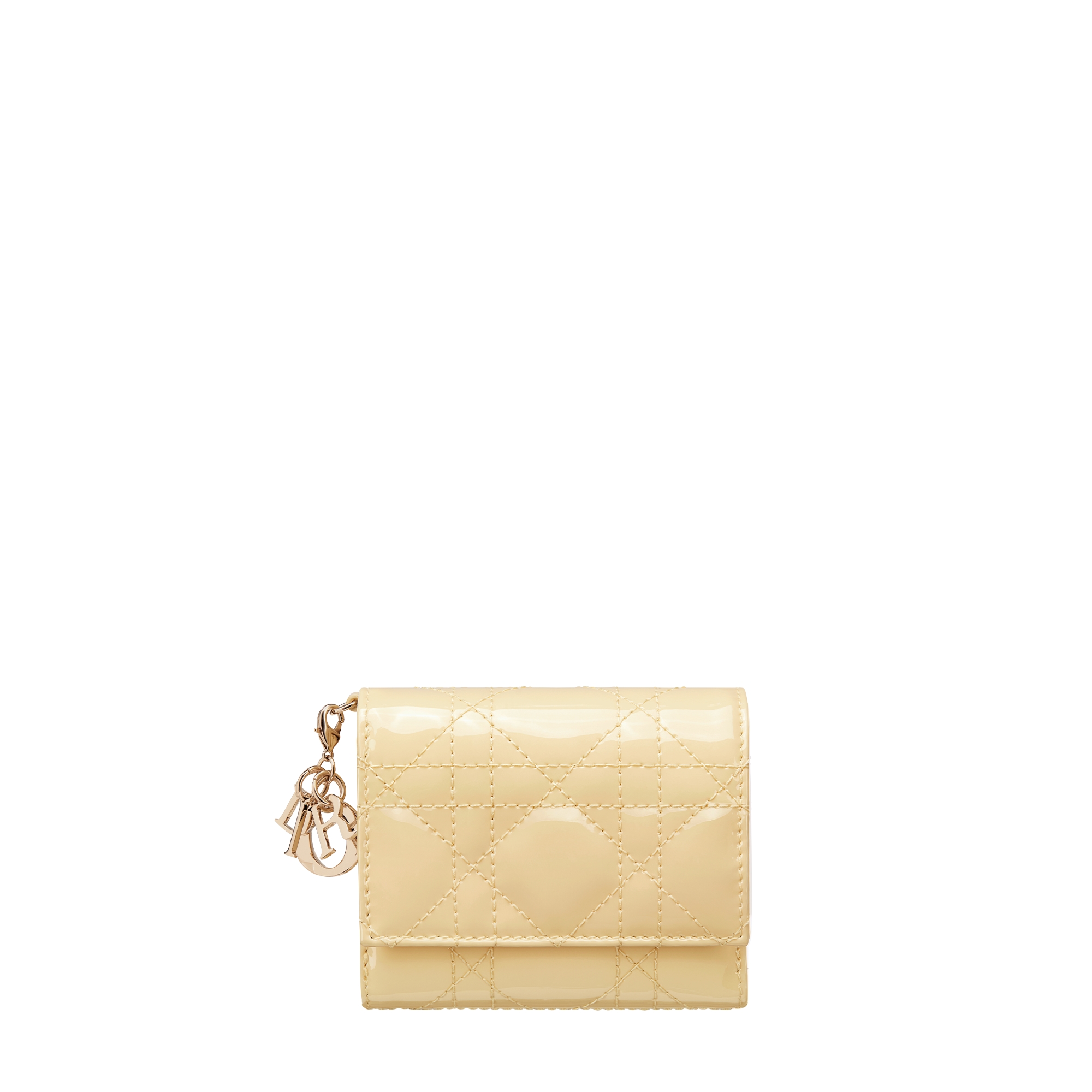 Pale Yellow Patent Cannage Calfskin