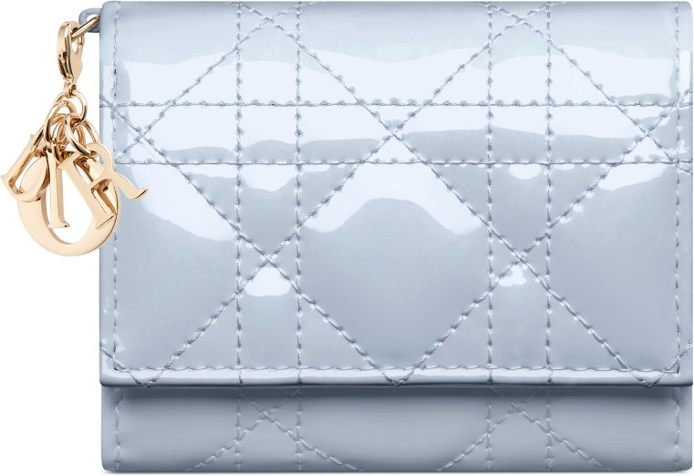 DIOR | Lady Dior ロータスウォレット カナージュ パテントカーフスキン