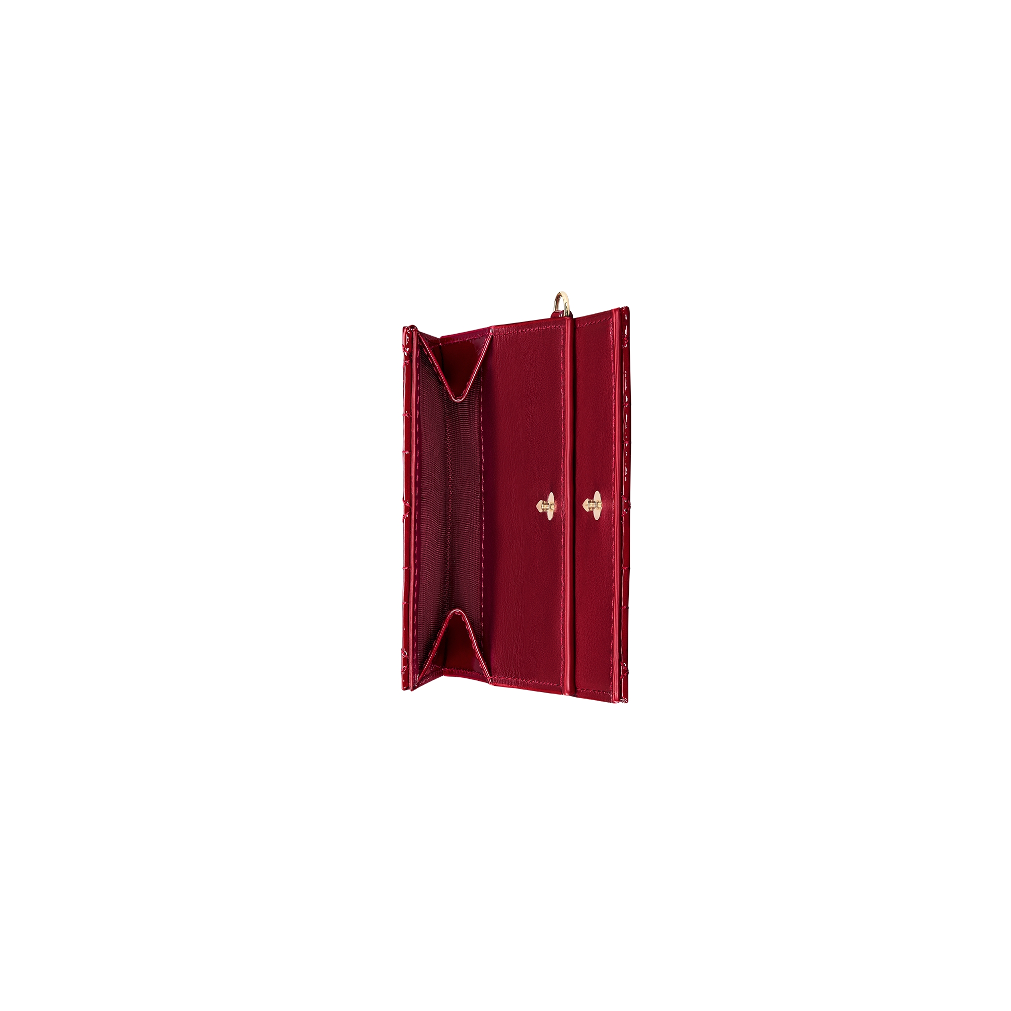 Lady Dior Lotus Wallet Cherry Red Patent Cannage Calfskin E06