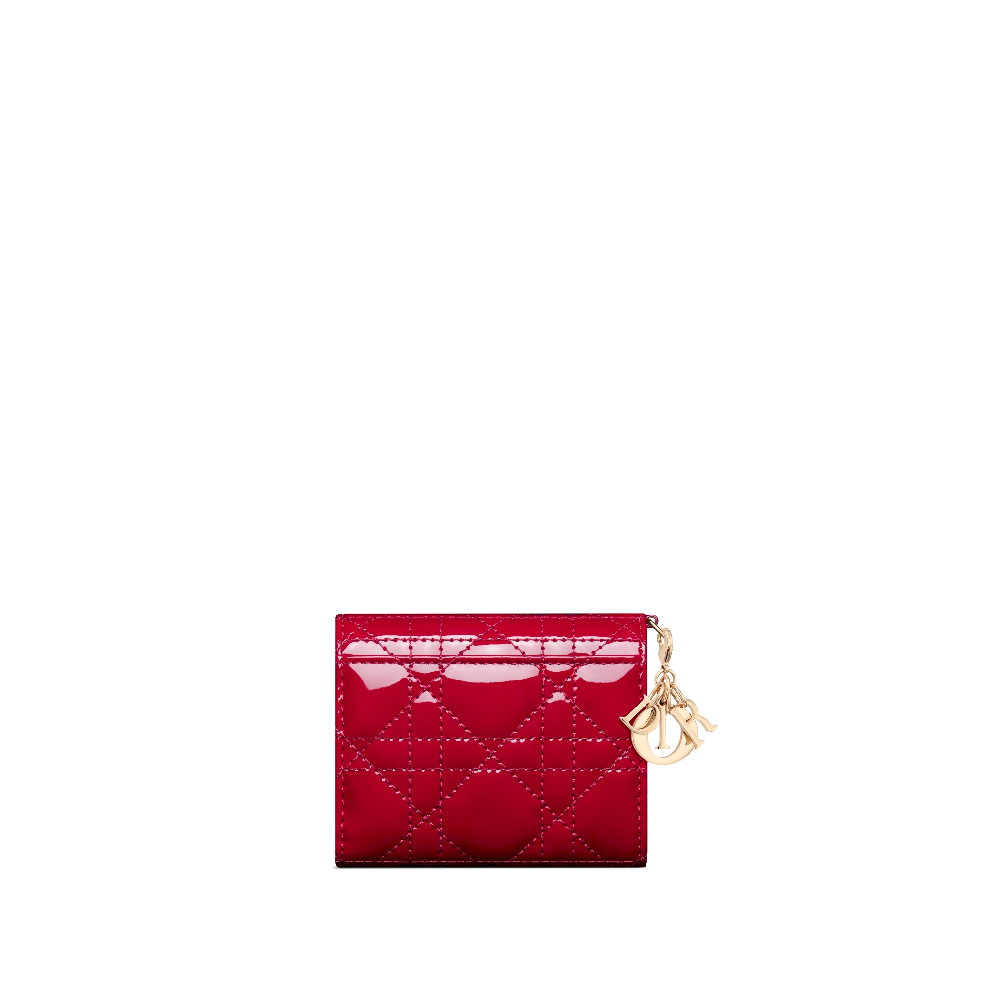 Lady Dior Lotus 지갑 체리 레드 페이턴트 까나쥬 송아지 가죽 E08