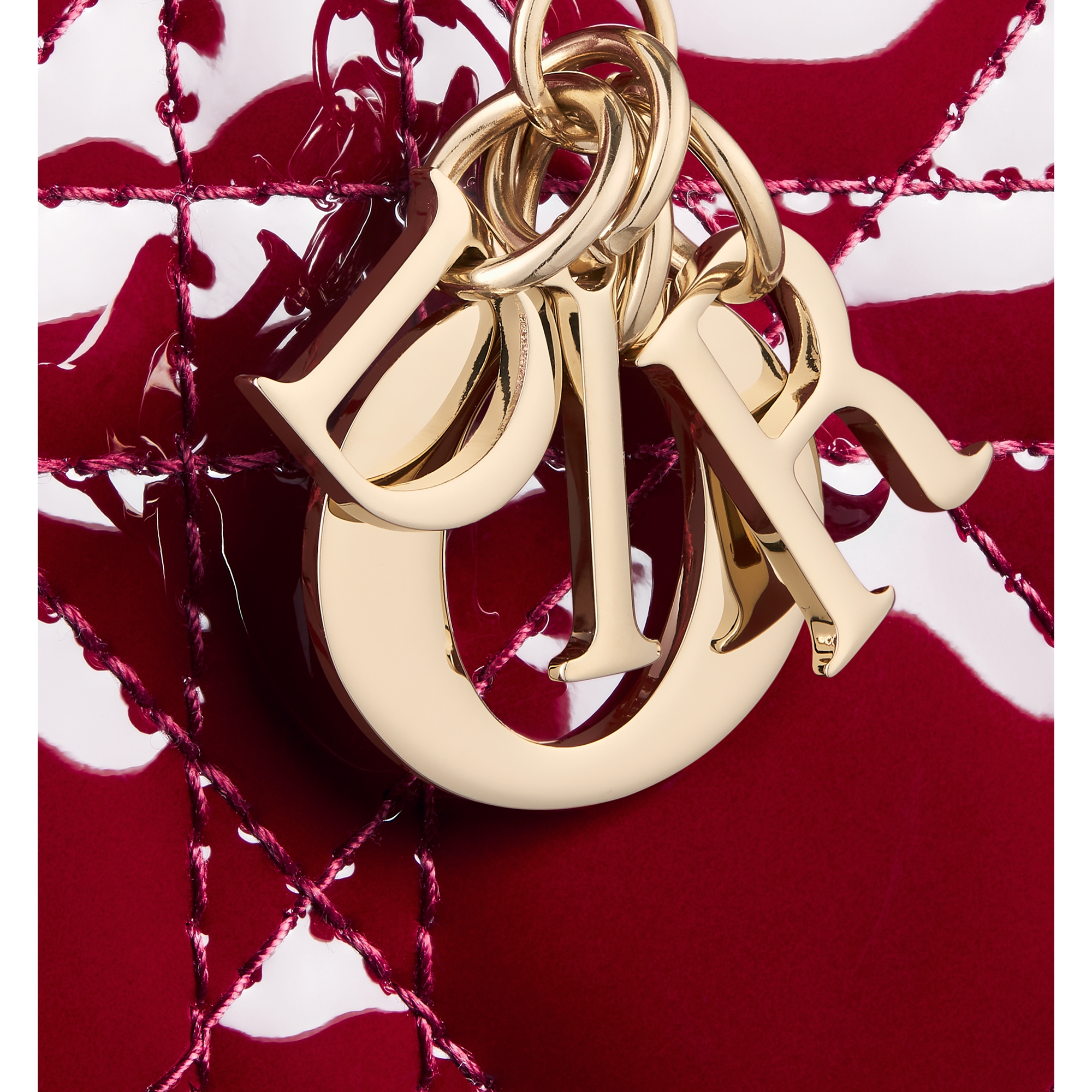 Lady Dior Lotus Wallet Cherry Red Patent Cannage Calfskin E09