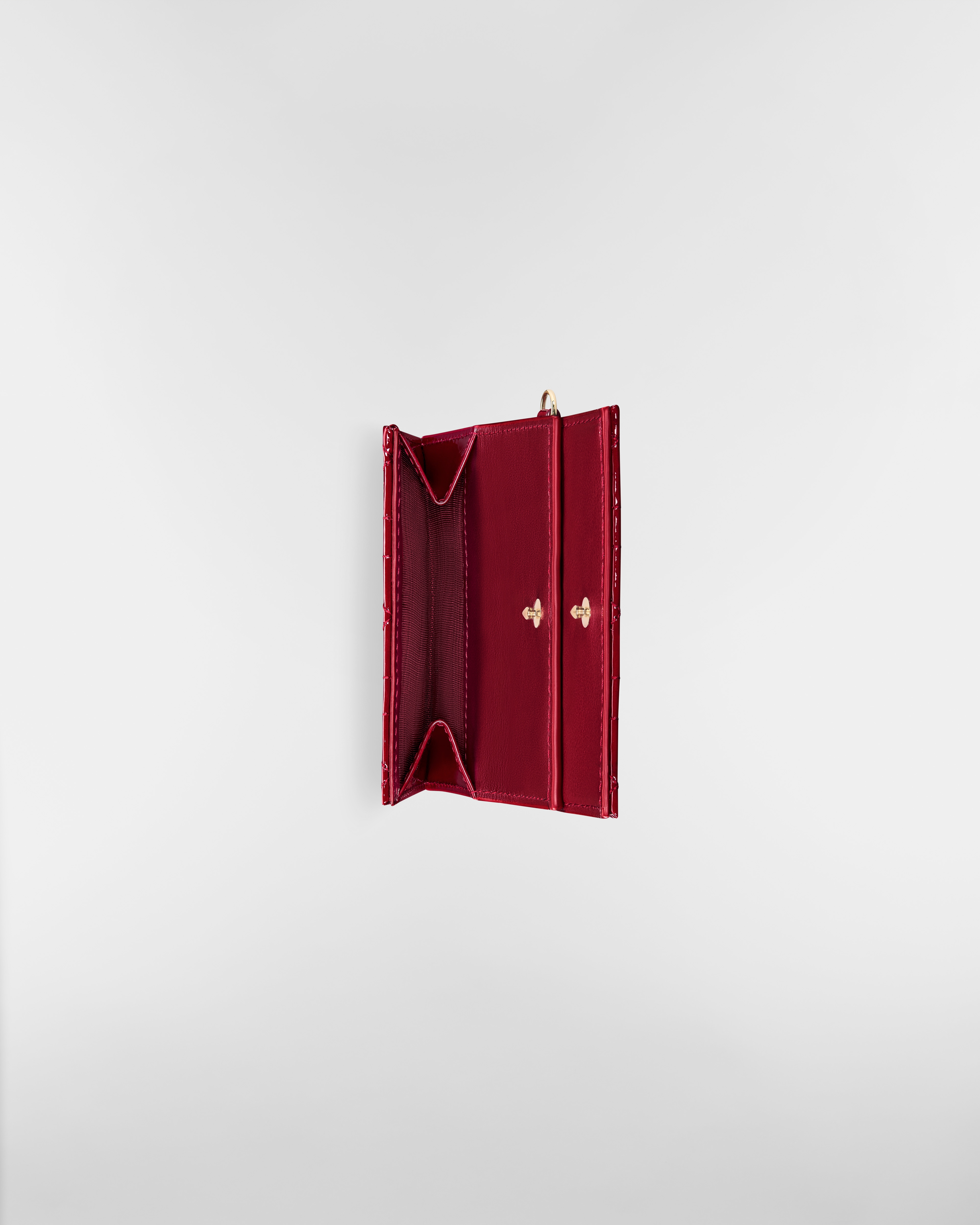 Lady Dior Lotus Wallet Cherry Red Patent Cannage Calfskin E06