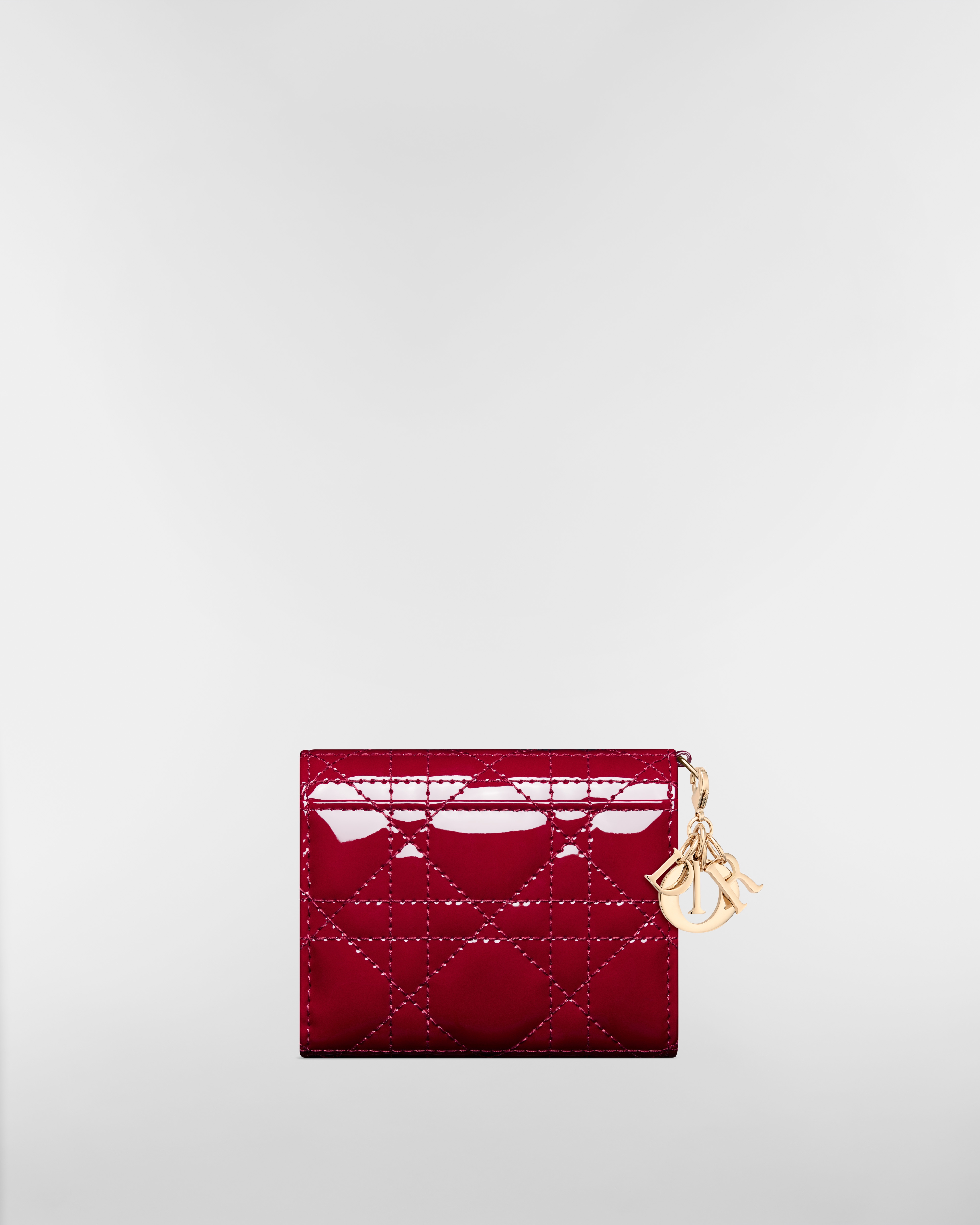 Lady Dior Lotus 지갑 체리 레드 페이턴트 까나쥬 송아지 가죽 E08