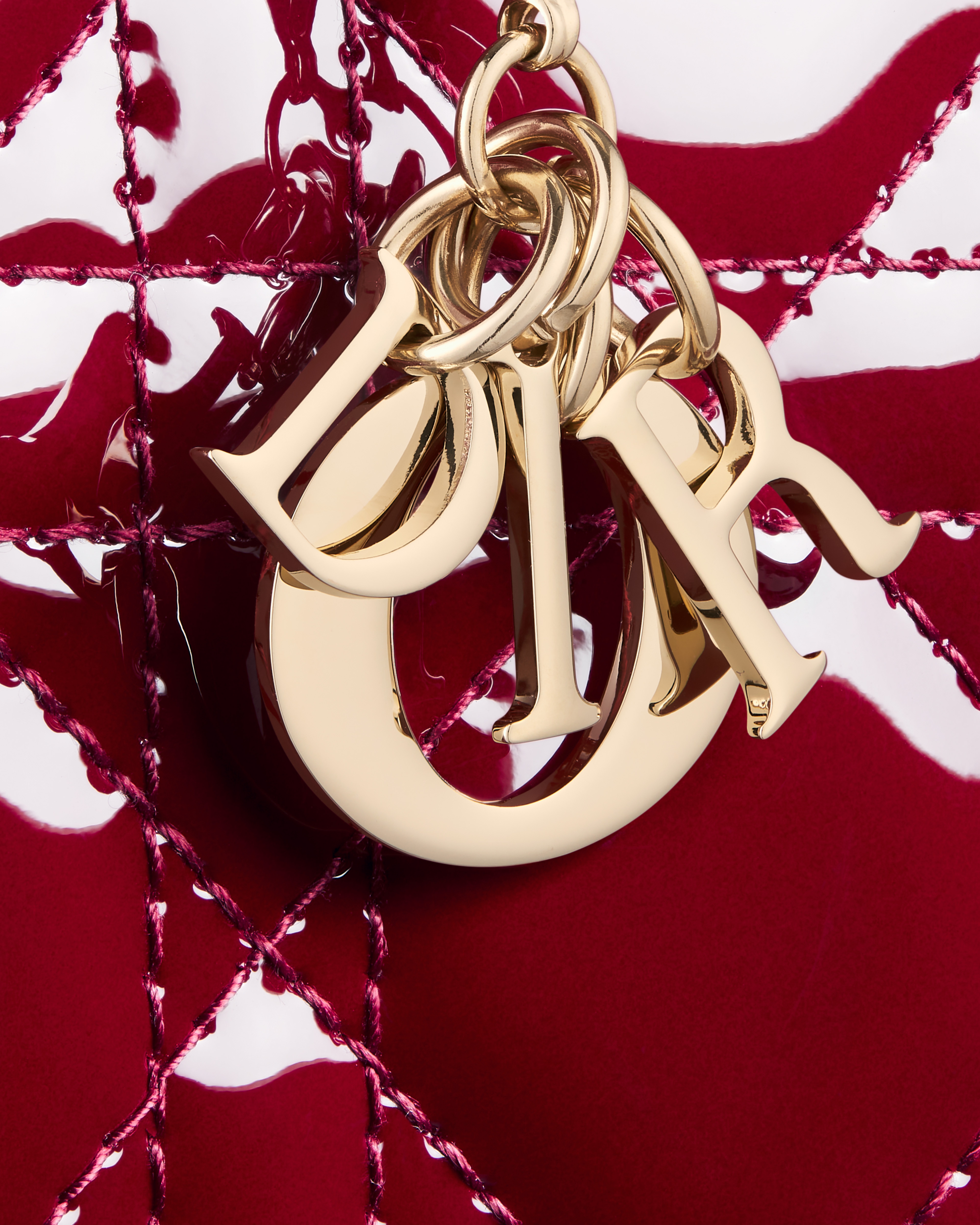 Lady Dior Lotus Wallet Cherry Red Patent Cannage Calfskin E09