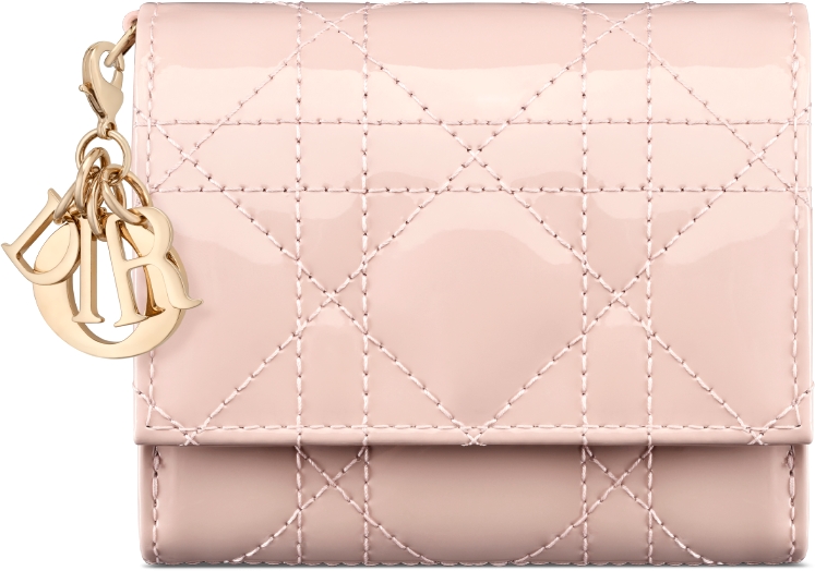 DIOR | 【日本限定】Lady Dior ロータスウォレット カナージュ パテントカーフスキン