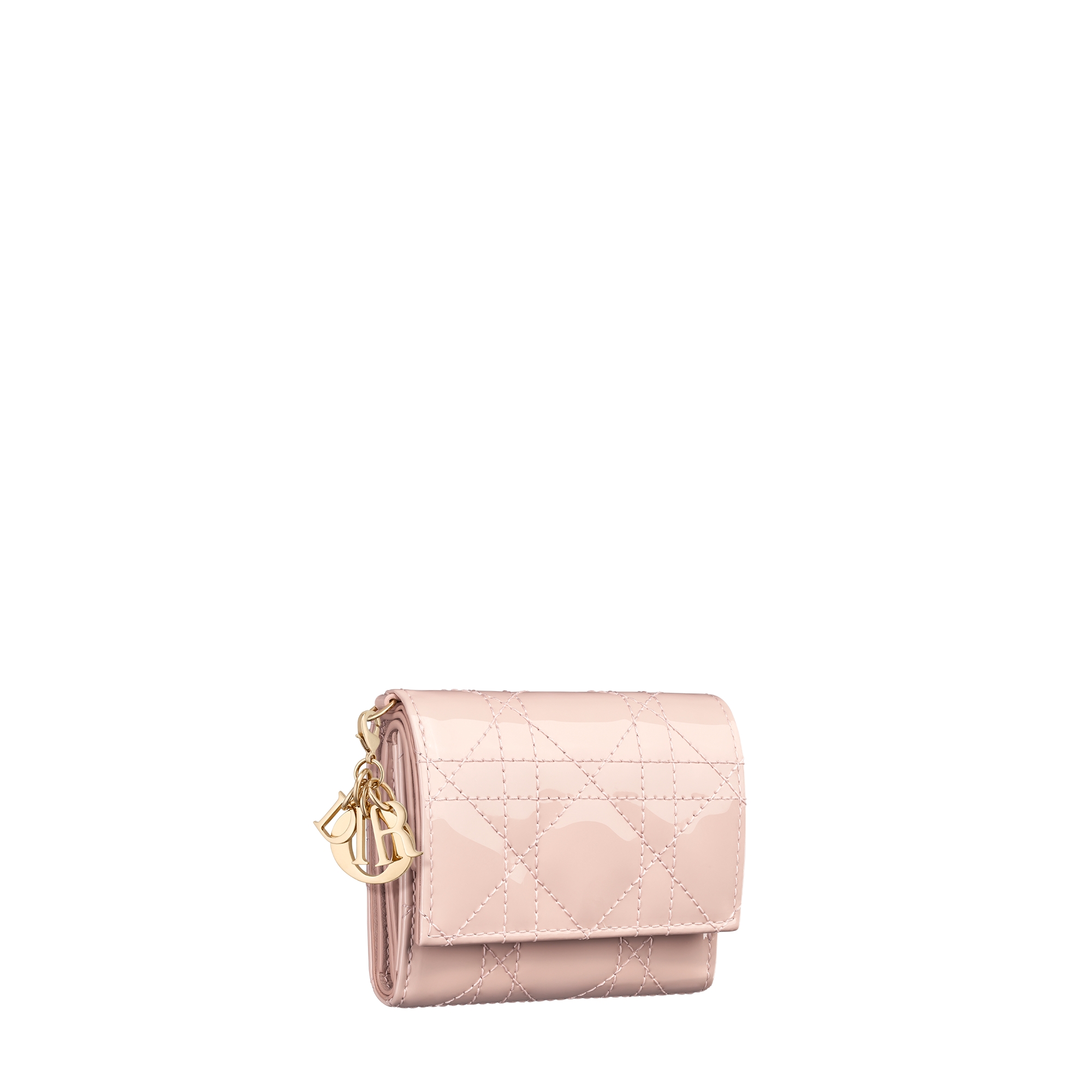 Lady Dior Lotus Wallet Powder Pink Patent Cannage Calfskin E03