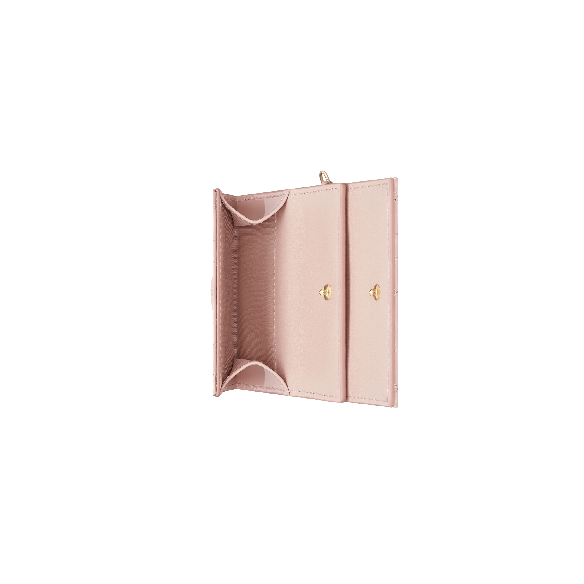 Lady Dior Lotus Wallet Powder Pink Patent Cannage Calfskin E06