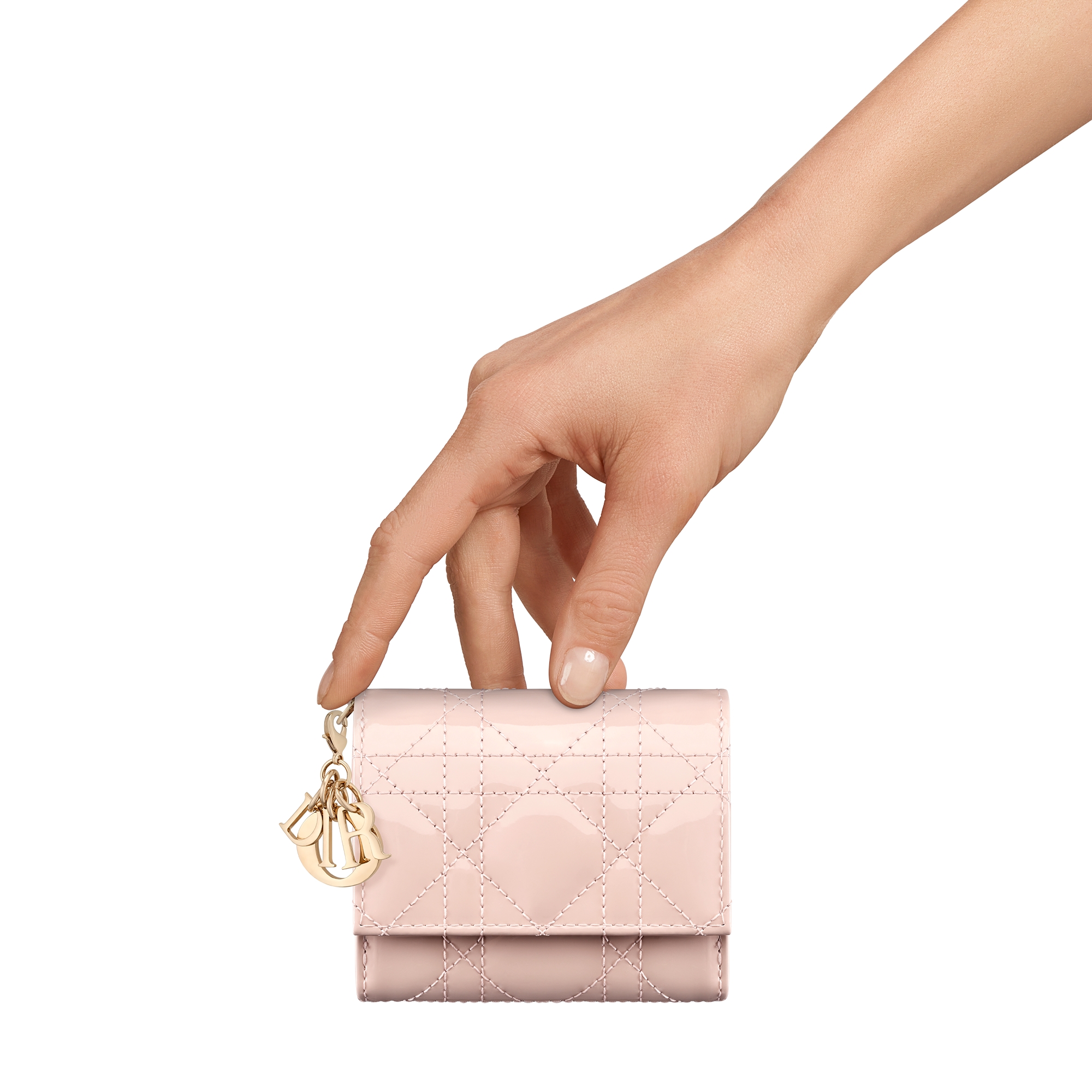 Lady Dior Lotus Wallet Powder Pink Patent Cannage Calfskin E11