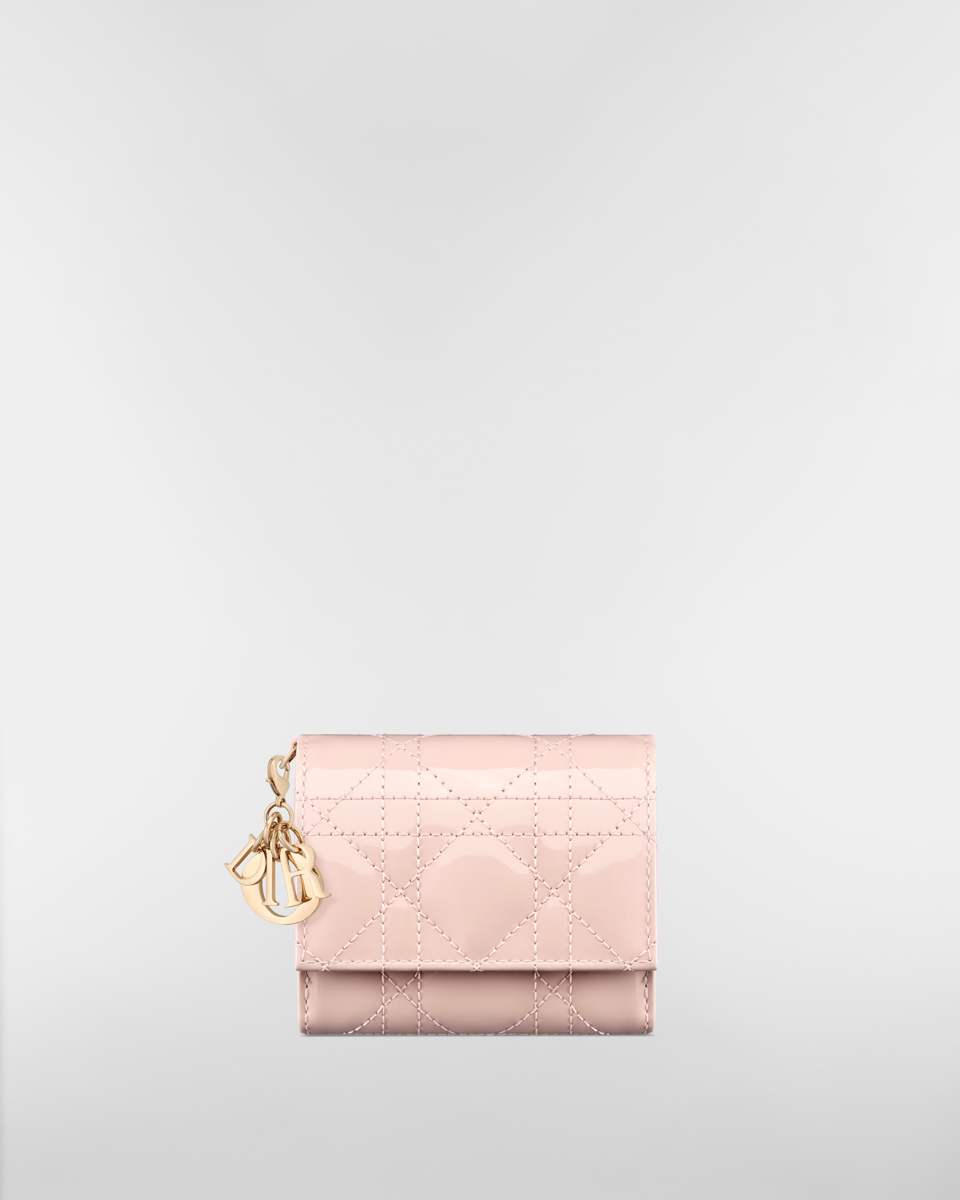 Lady Dior Lotus Wallet Powder Pink Patent Cannage Calfskin E01