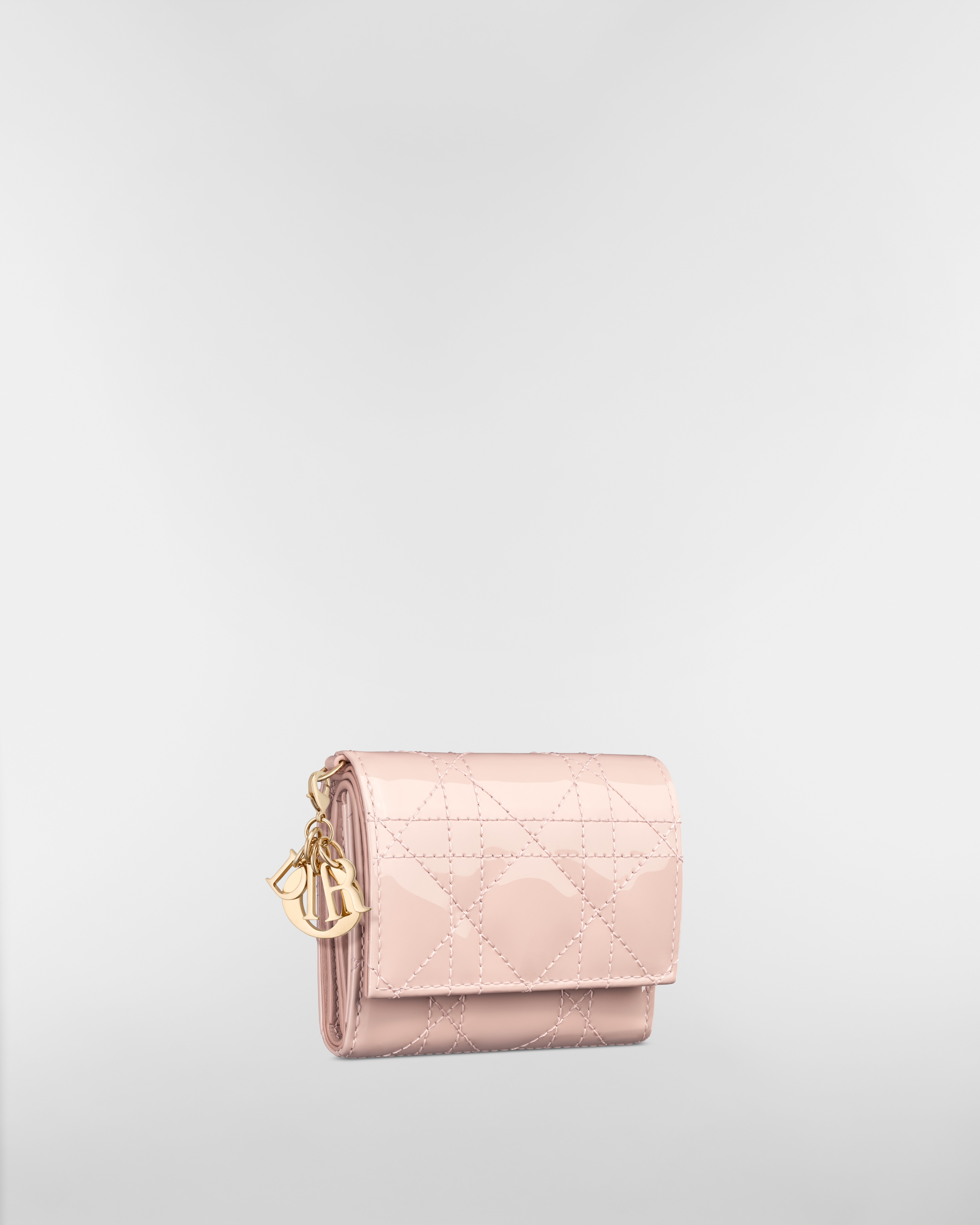 Lady Dior Lotus Wallet Powder Pink Patent Cannage Calfskin E03