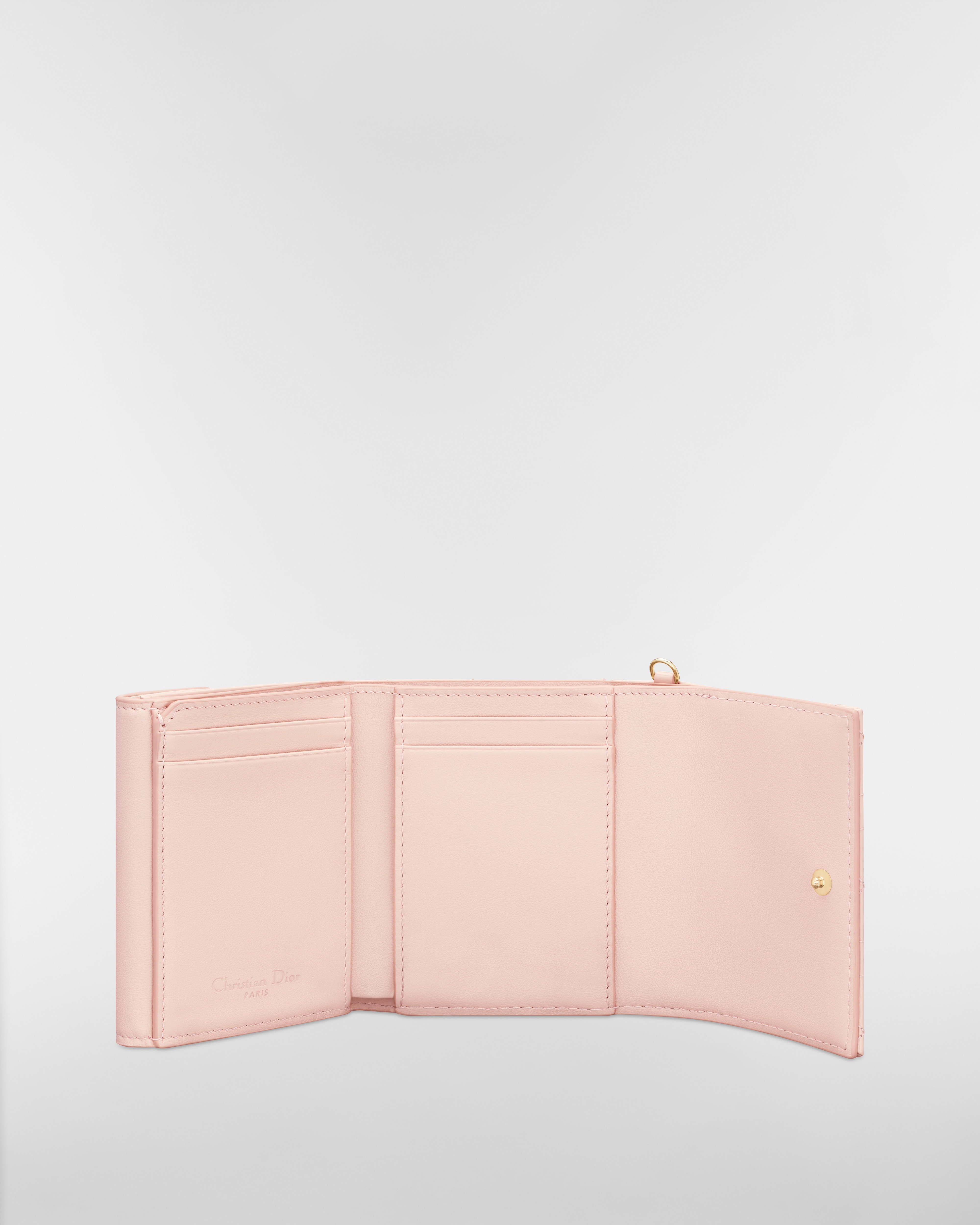 Lady Dior Lotus Wallet Powder Pink Patent Cannage Calfskin E07