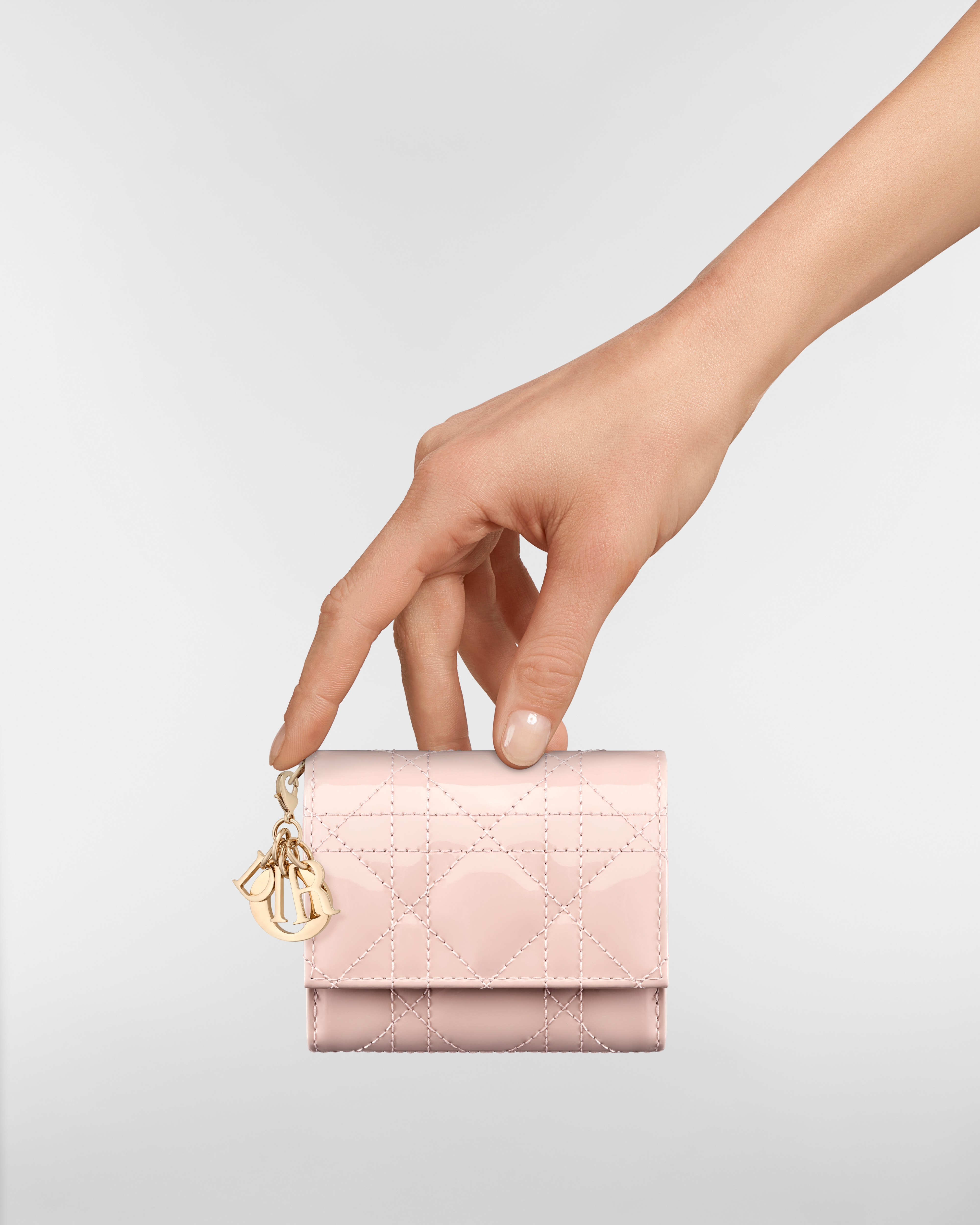 Lady Dior Lotus Wallet Powder Pink Patent Cannage Calfskin E11