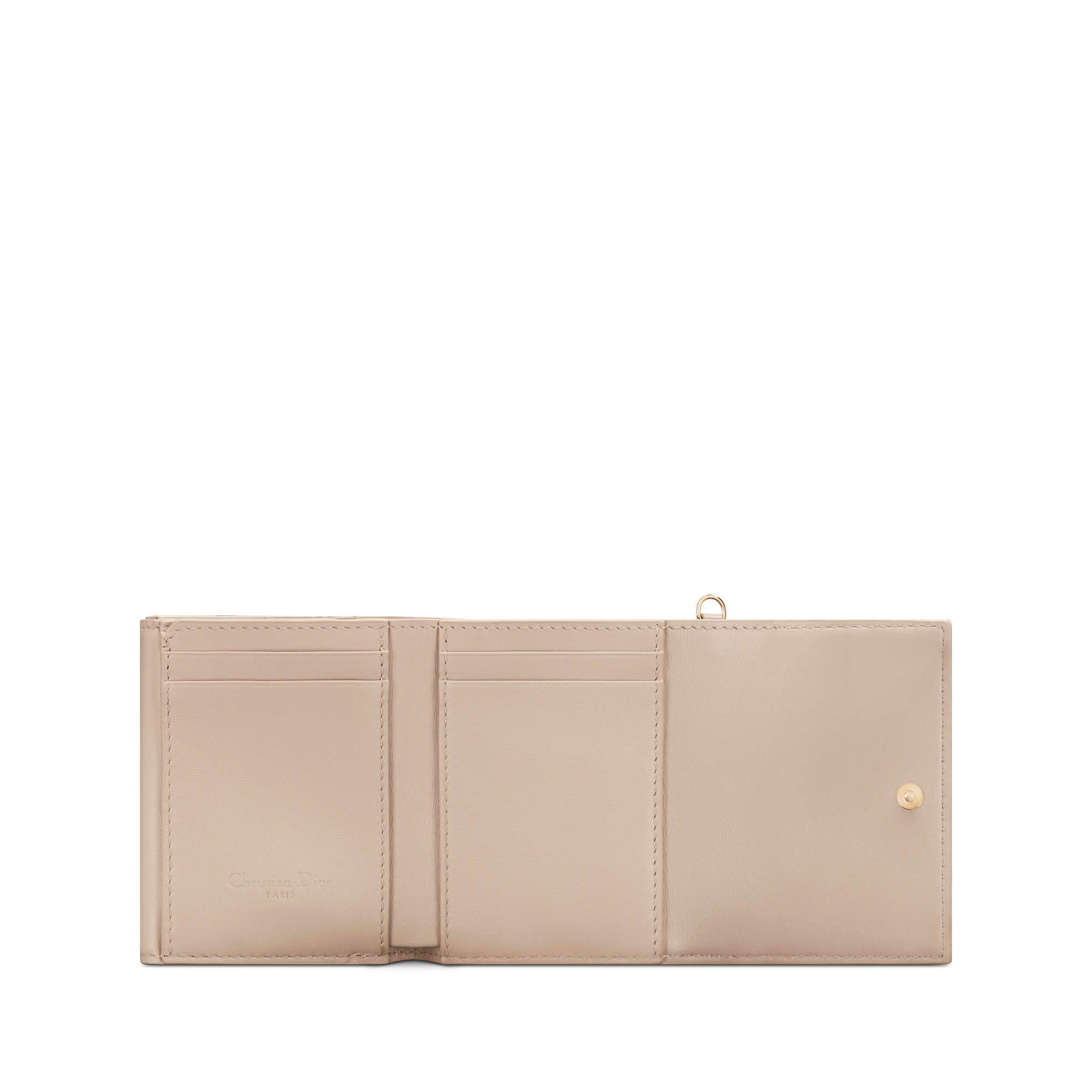 Lady Dior Lotus Wallet Powder Beige Patent Cannage Calfskin E07