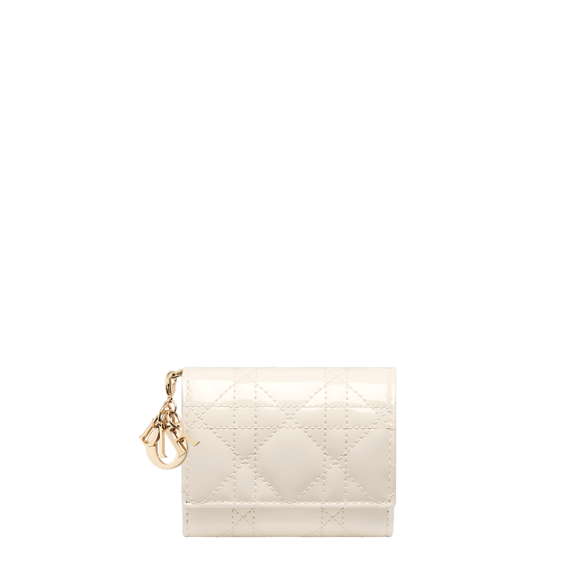  Dusty Ivory Patent Cannage Calfskin