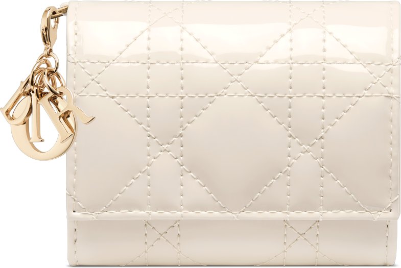DIOR | Lady Dior ロータスウォレット カナージュ パテントカーフスキン
