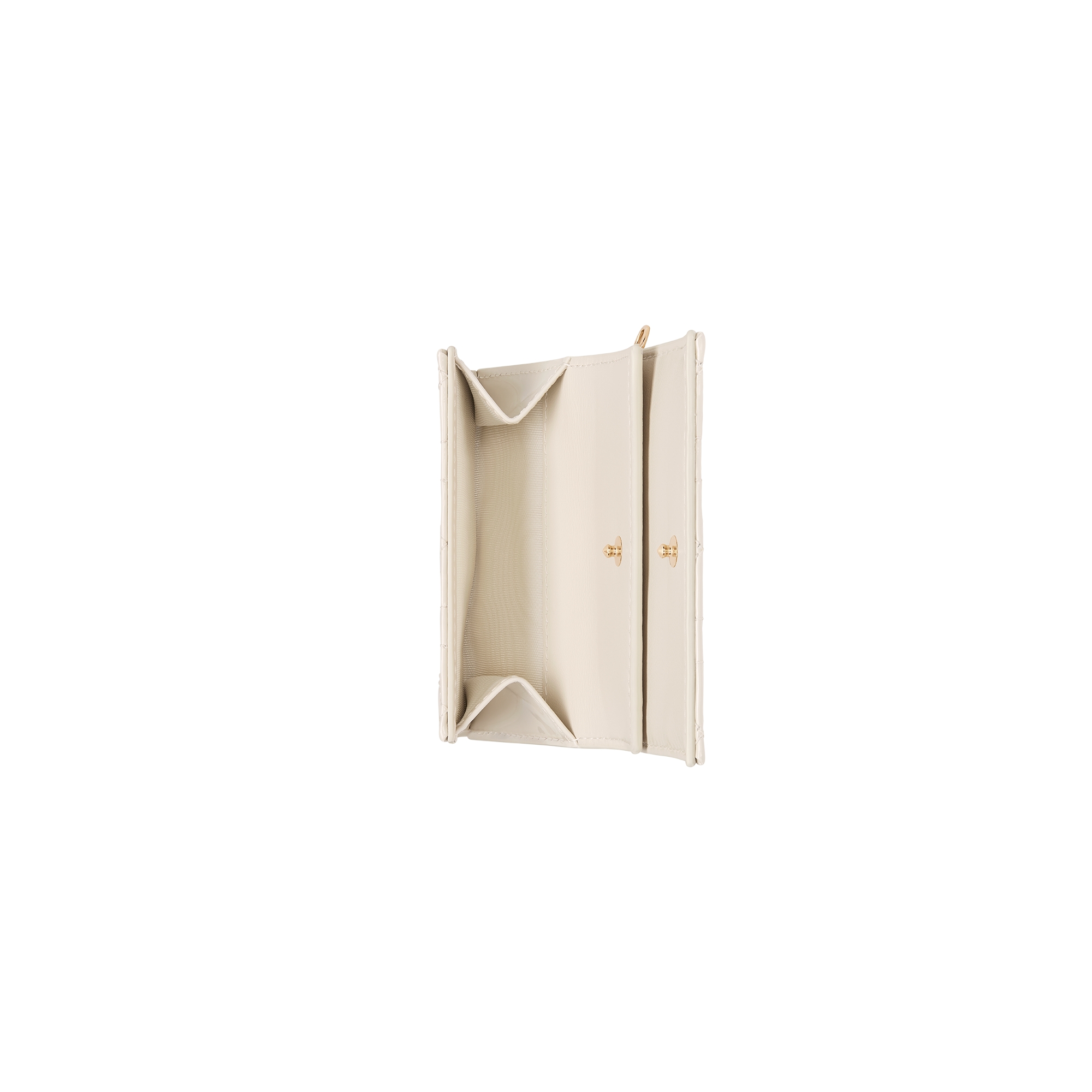 Lady Dior Lotus Wallet Dusty Ivory Patent Cannage Calfskin E06