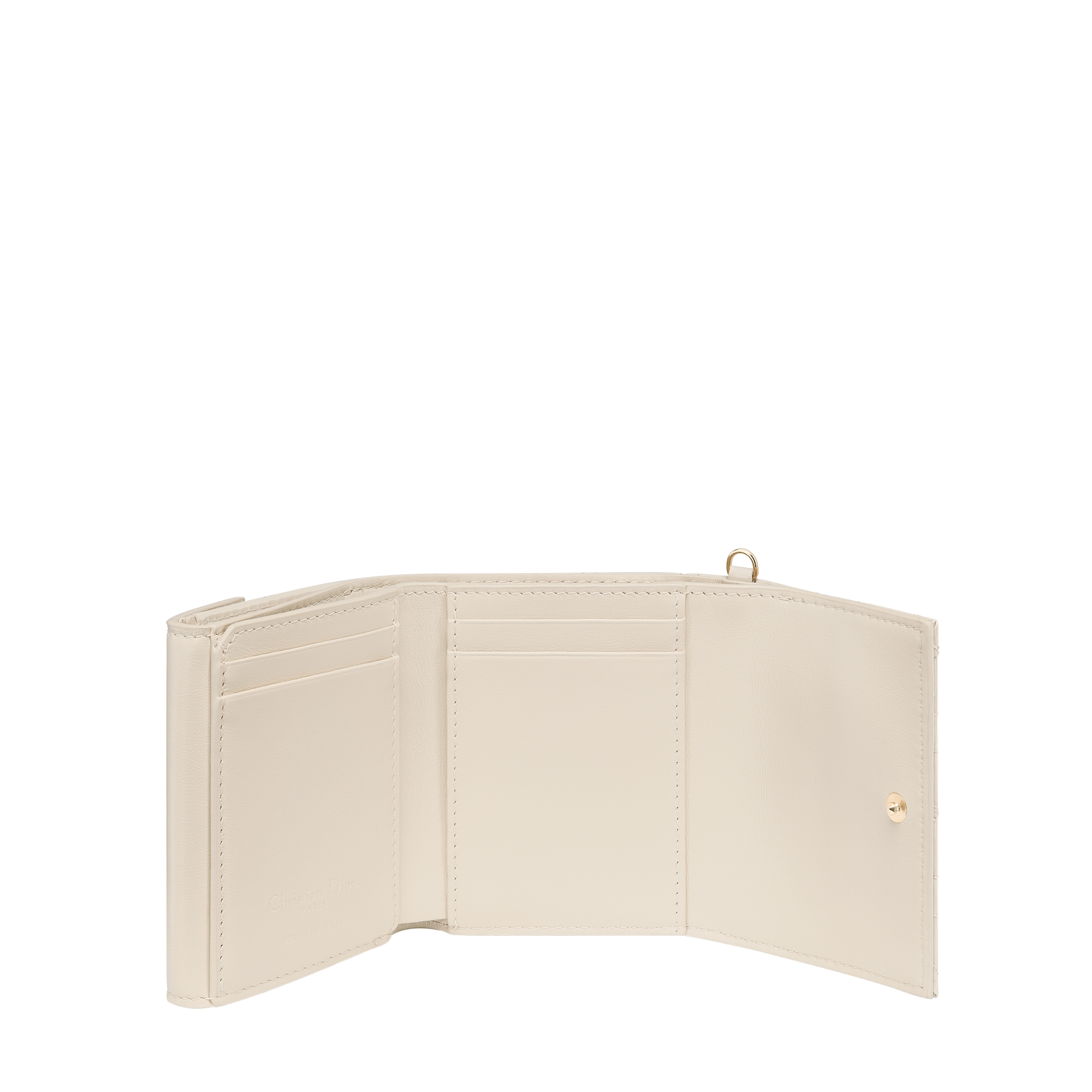 Lady Dior Lotus Wallet Dusty Ivory Patent Cannage Calfskin E07