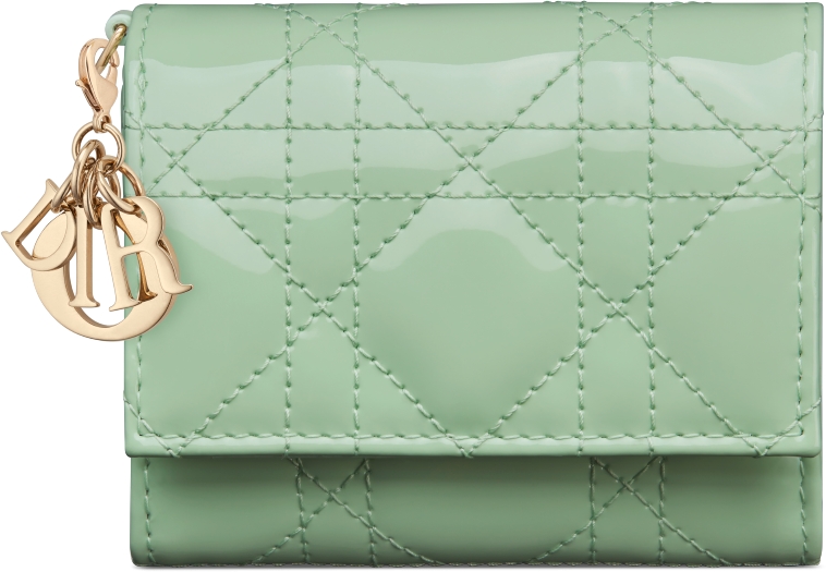 Lady Dior Lotus Wallet Cloud Blue Patent Cannage Calfskin DIOR