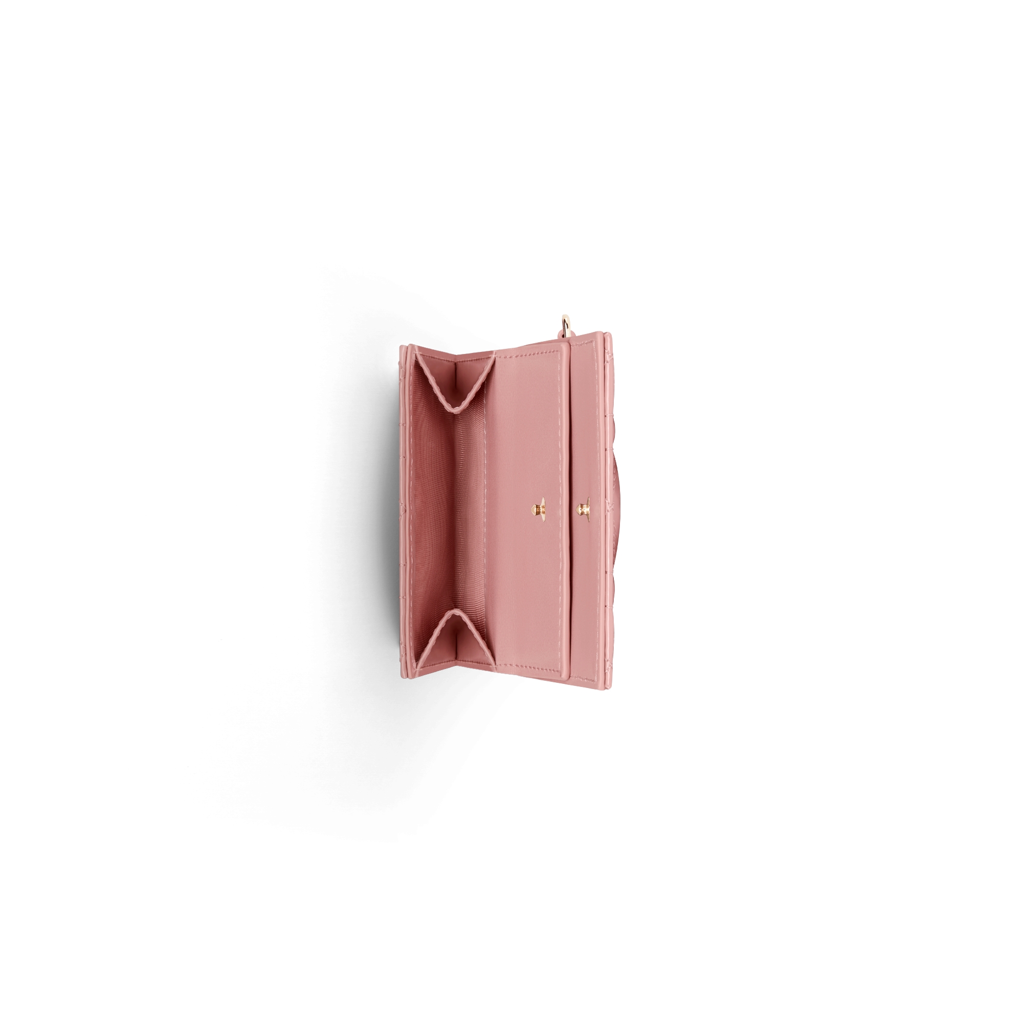 Lady Dior Lotus Wallet Antique Pink Patent Cannage Calfskin E06