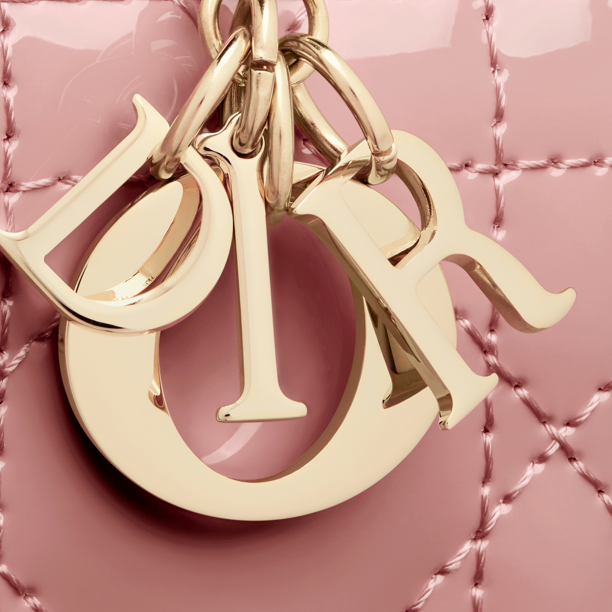 Lady Dior Lotus Wallet Antique Pink Patent Cannage Calfskin E09