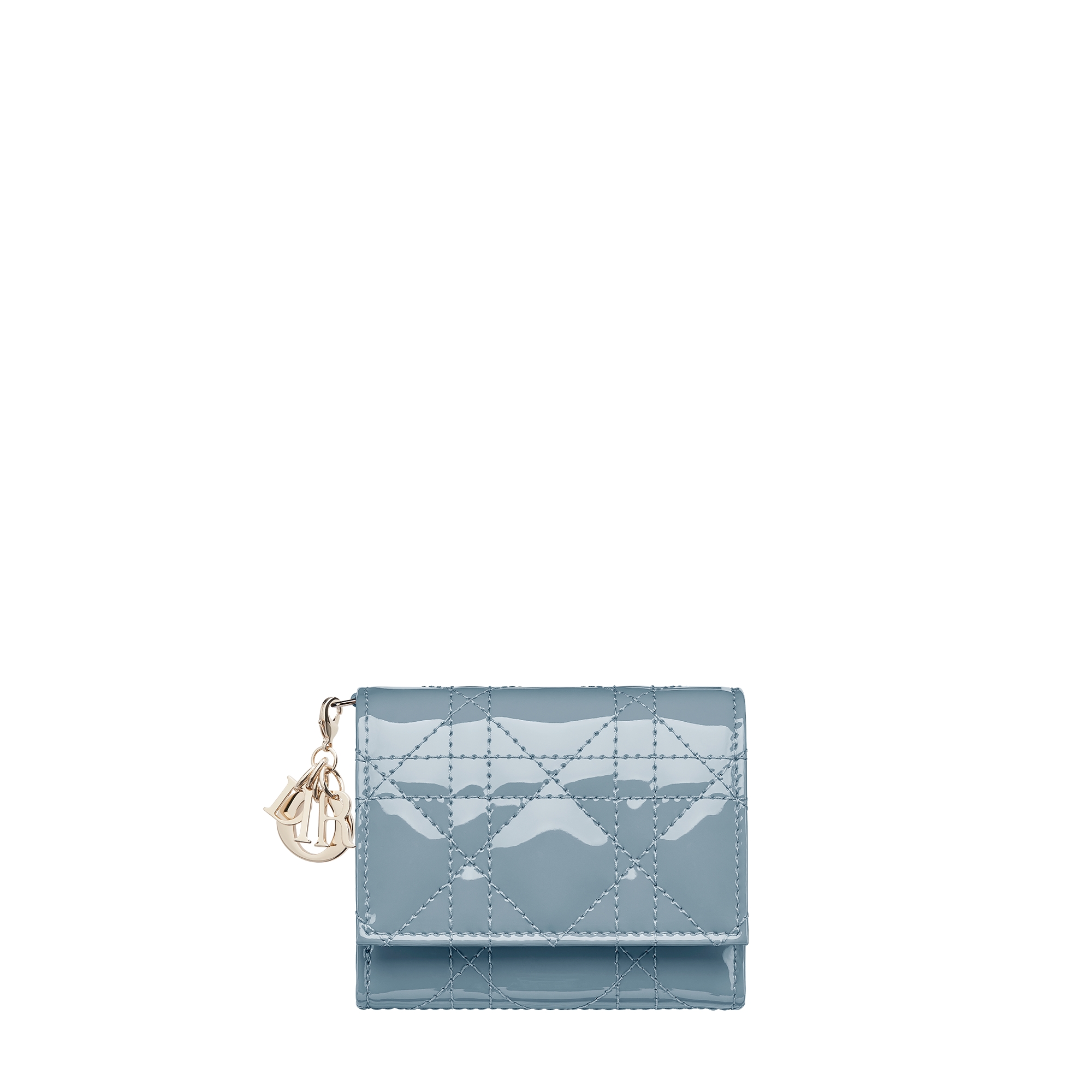  Cloud Blue Patent Cannage Calfskin