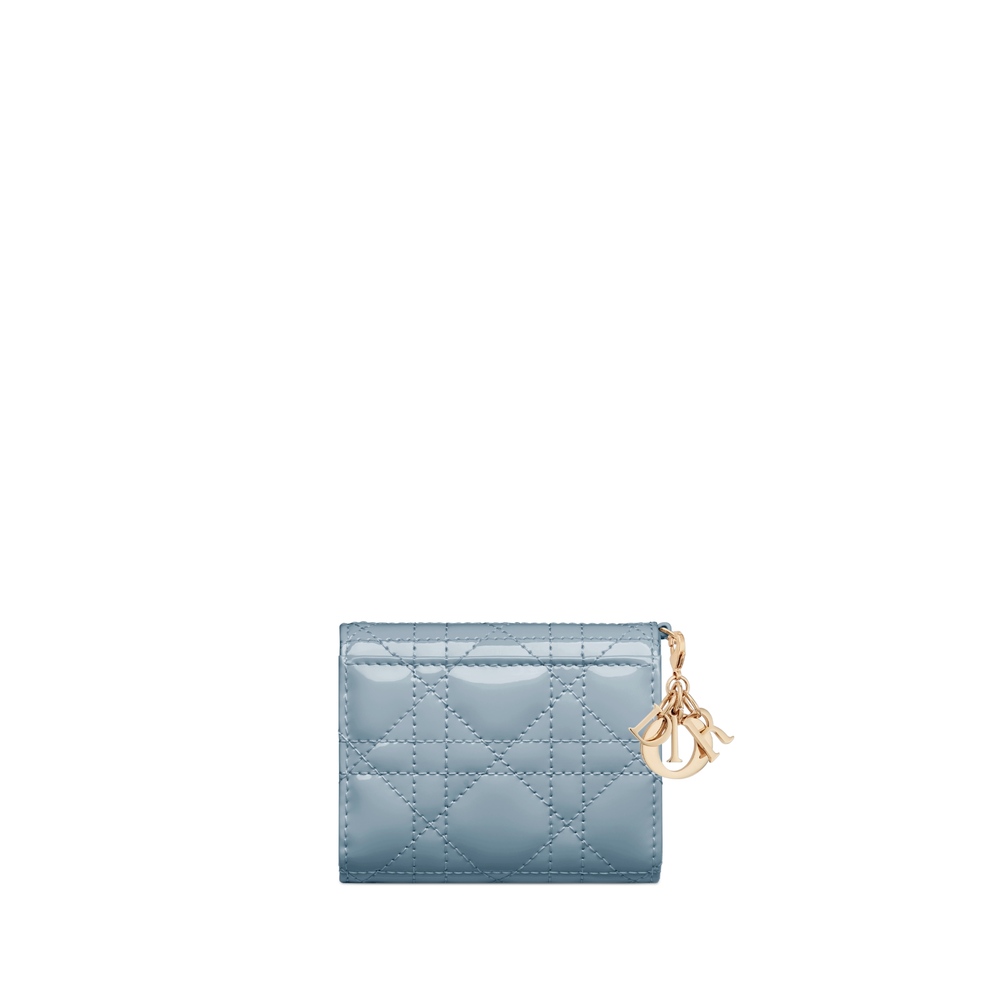 Lady Dior Lotus 지갑 클라우드 블루 페이턴트 까나쥬 송아지 가죽 E08