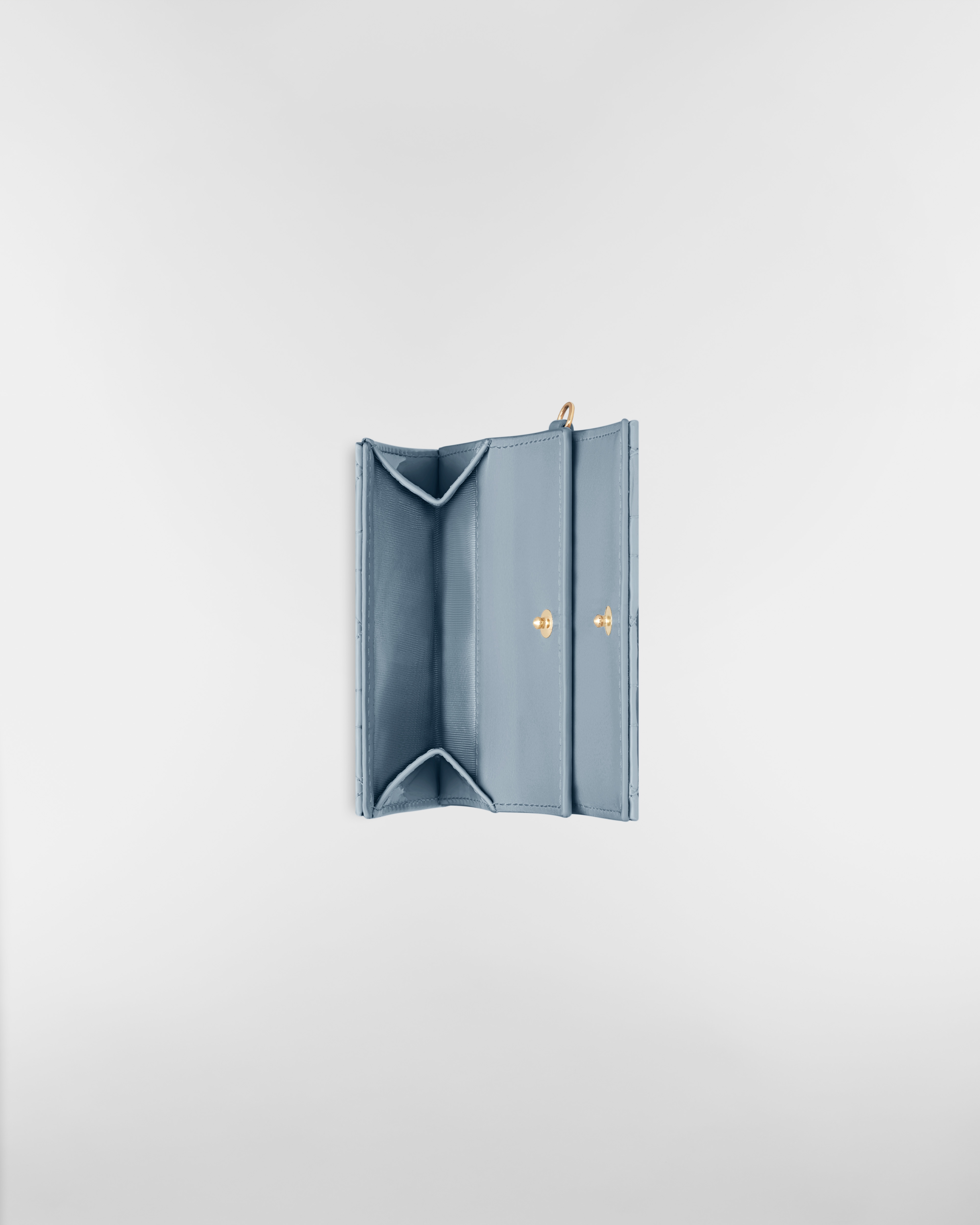 Lady Dior Lotus Wallet Cloud Blue Patent Cannage Calfskin E06