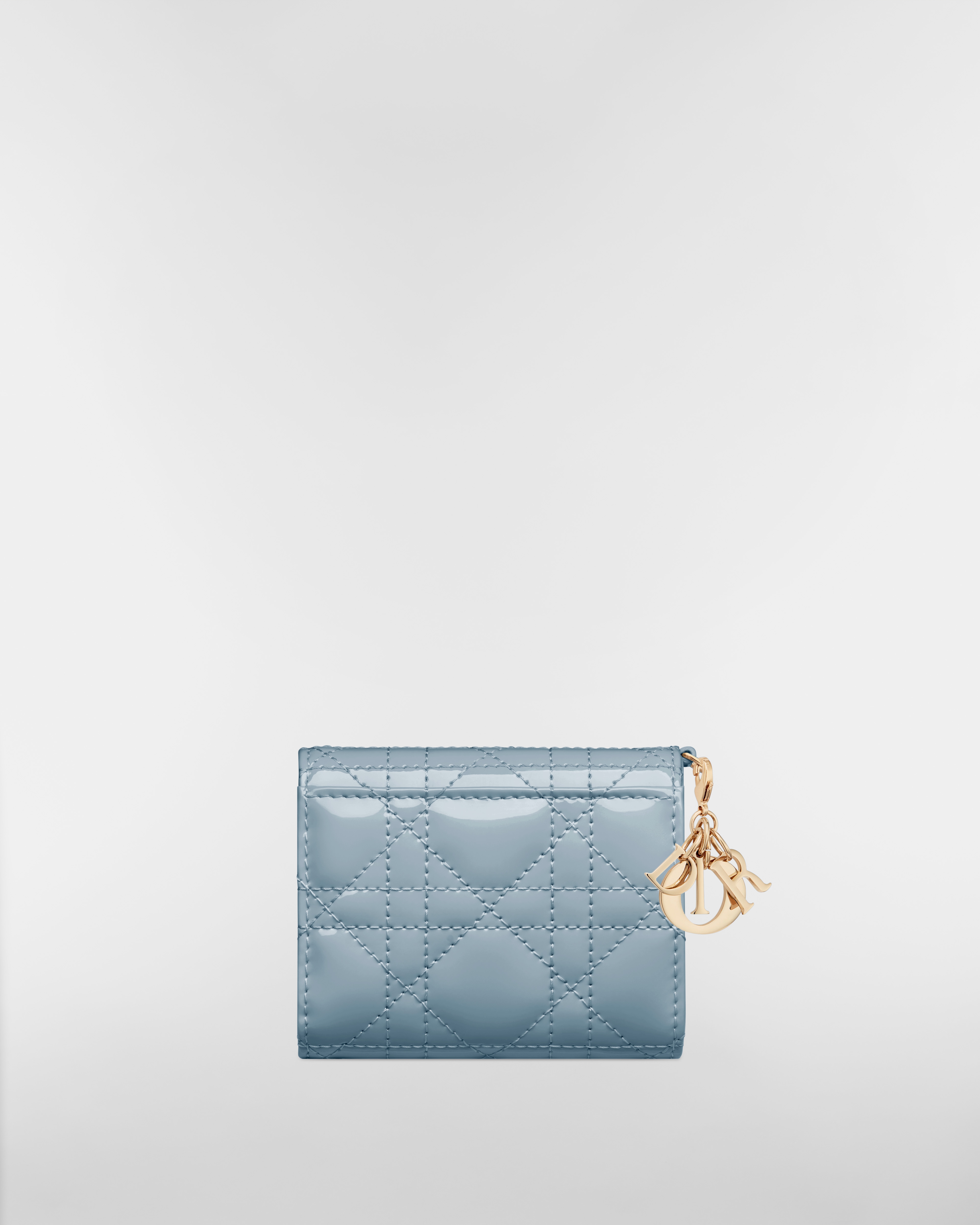 Lady Dior Lotus 지갑 클라우드 블루 페이턴트 까나쥬 송아지 가죽 E08