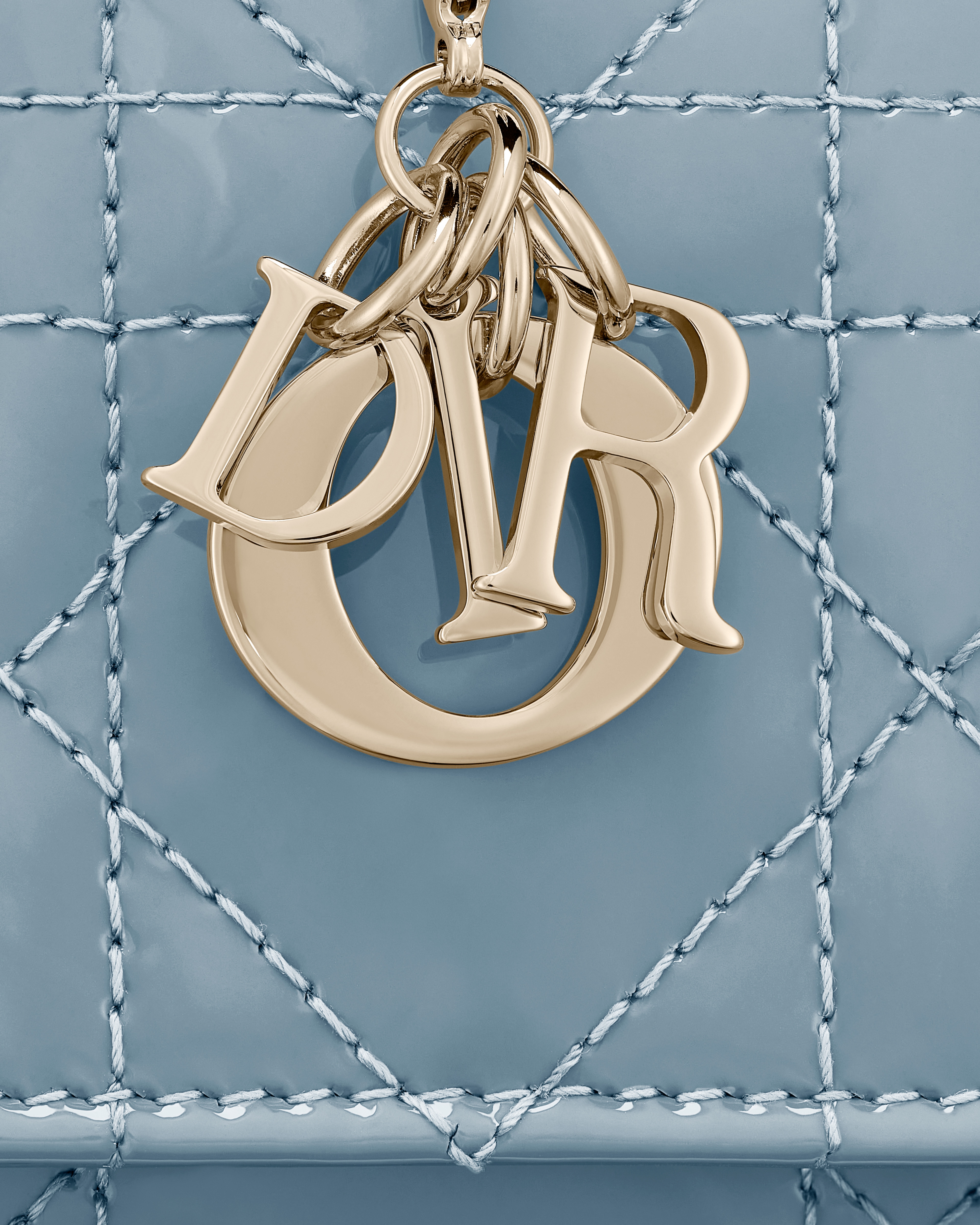 Lady Dior Lotus Wallet Cloud Blue Patent Cannage Calfskin E09