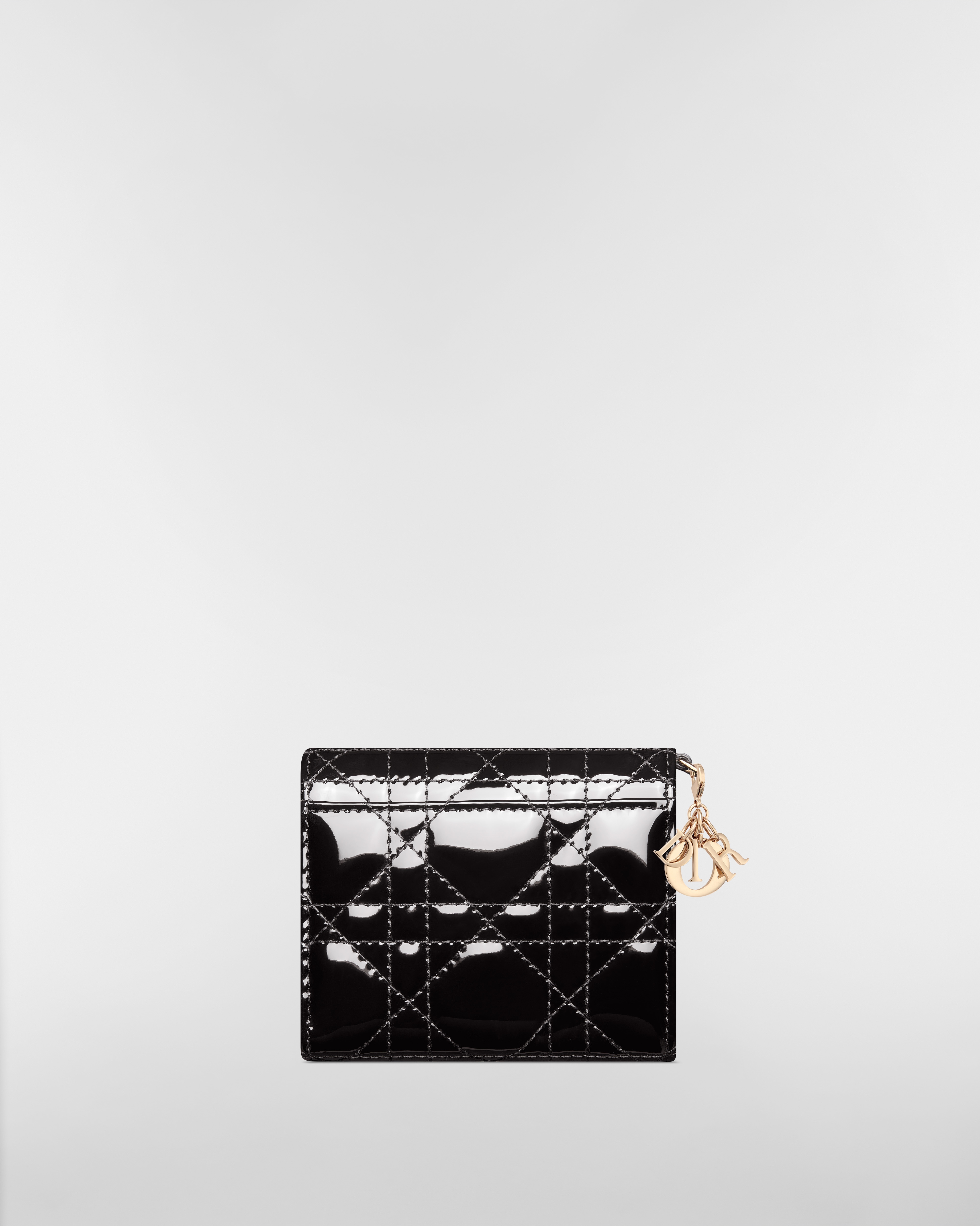 Lady Dior Lotus 錢包 黑色漆面 Cannage 籐格紋小牛皮 E08