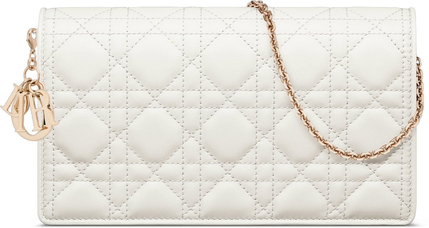 Lady Dior Pouch with Chain Front view