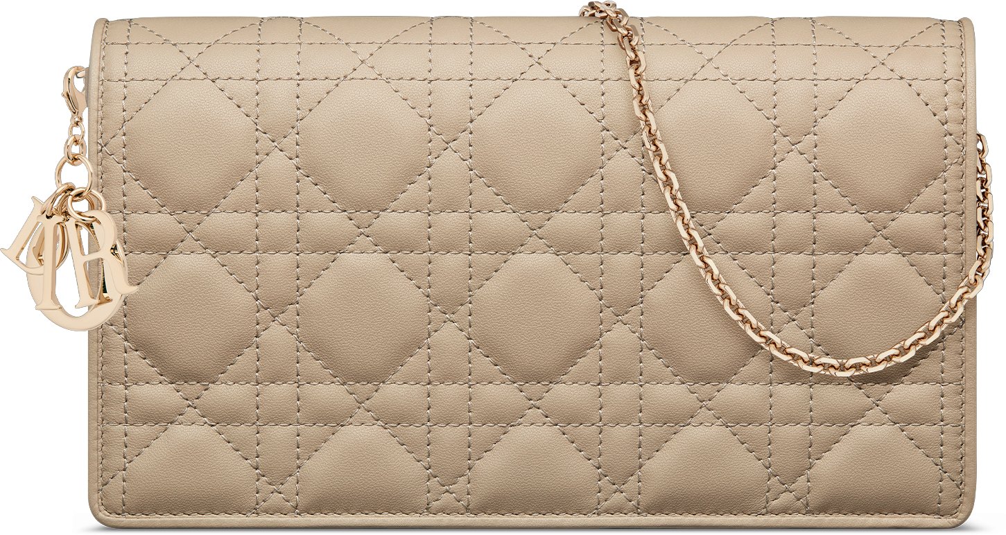 Lady Dior Pouch Powder Beige Cannage Lambskin DIOR