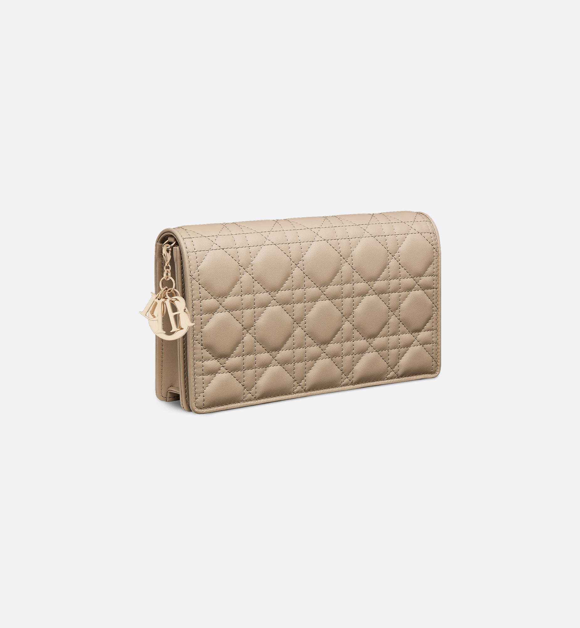 Lady Dior Pouch with Chain Sand-Colored Cannage Lambskin | DIOR Lady Dior Pouch with Chain Sand-Colored Cannage Lambskin | DIOR
