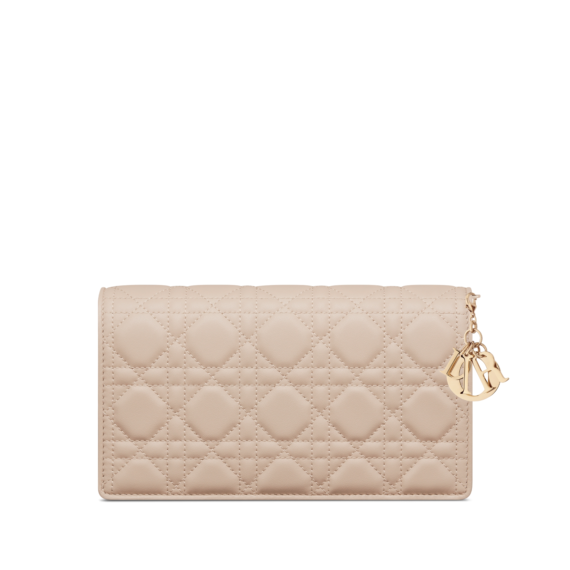 Lady Dior Pouch with Chain Powder Beige Cannage Lambskin E08