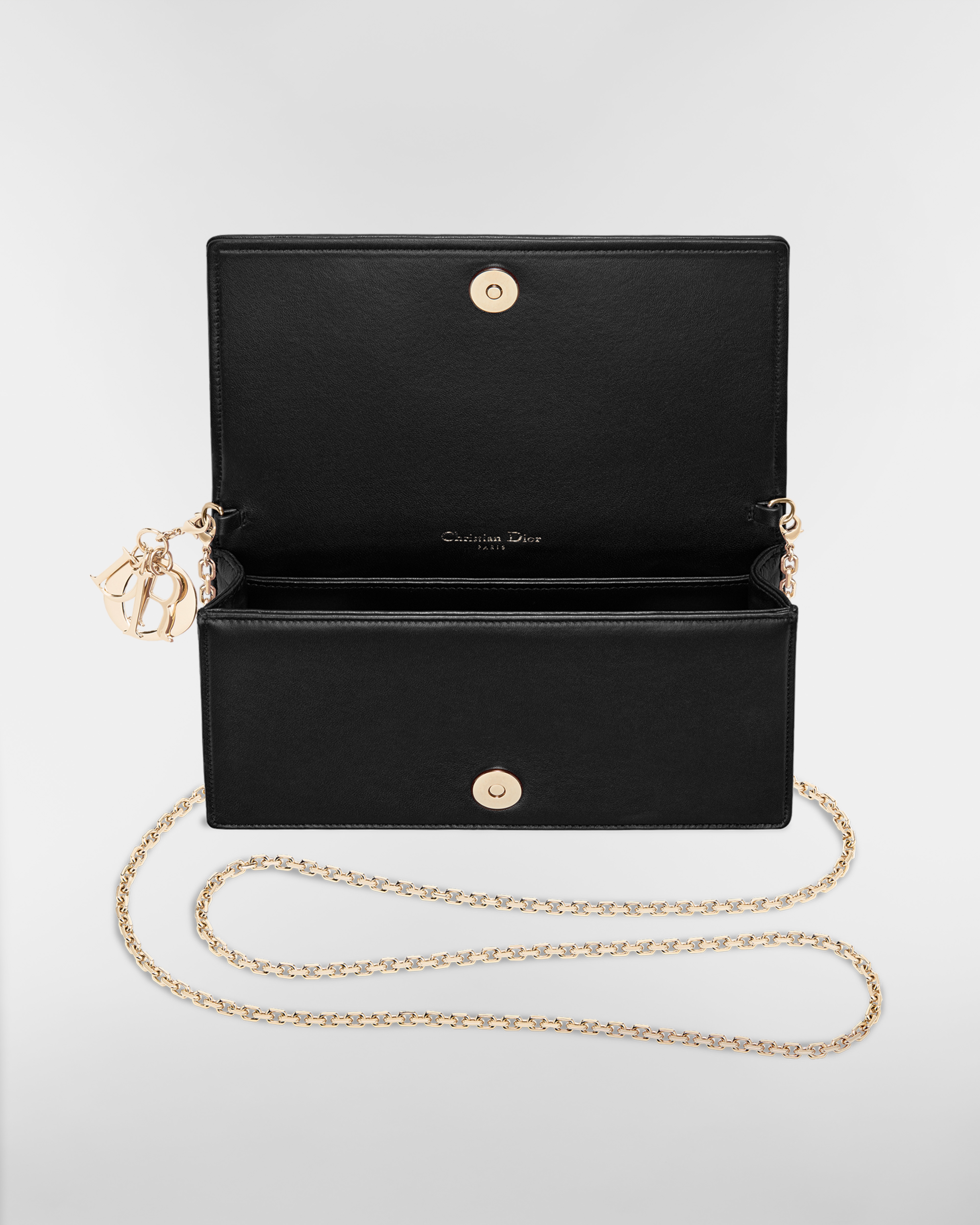 Bolso de mano Lady Dior Piel de cordero Cannage negra E06