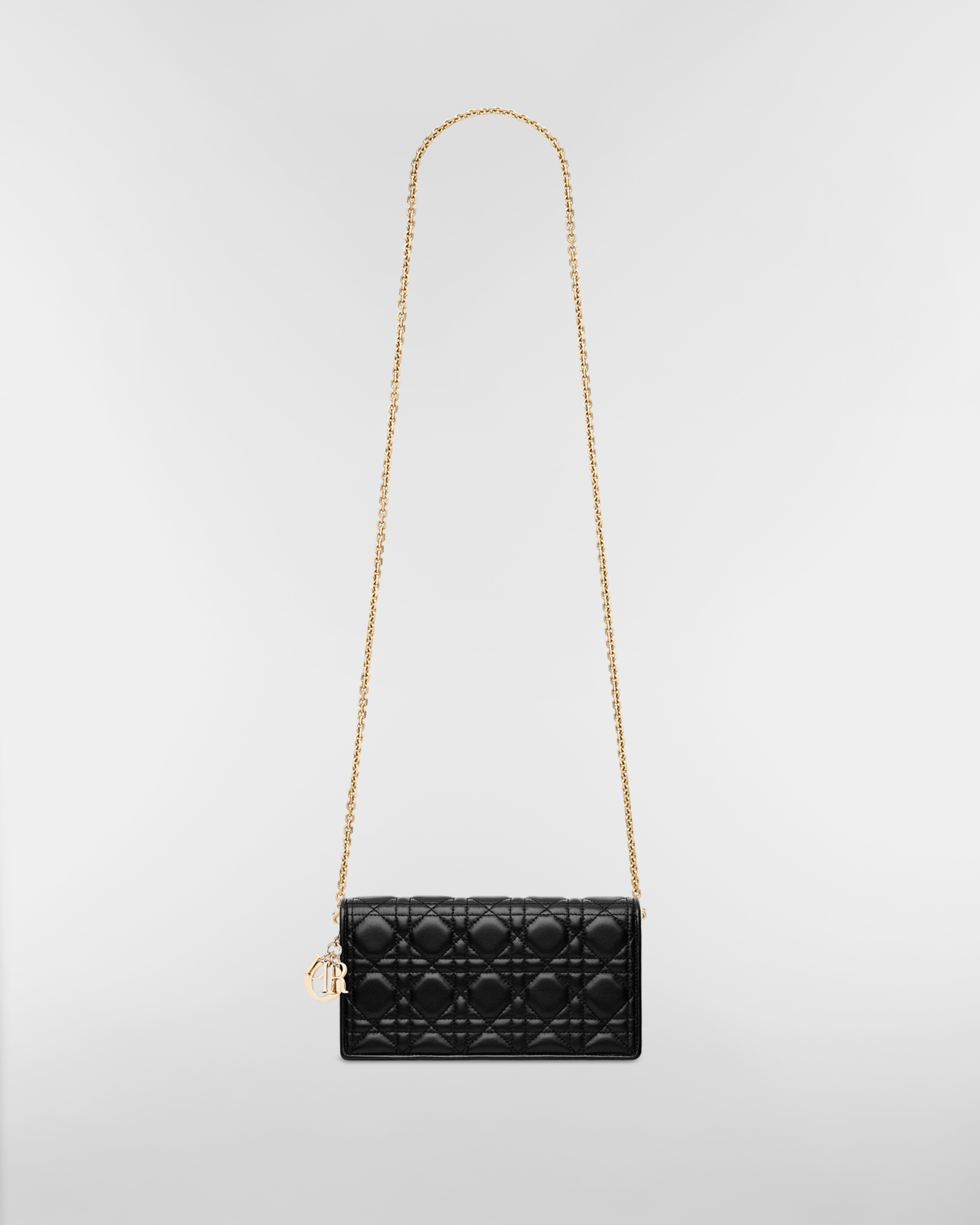 Bolso de mano Lady Dior Piel de cordero Cannage negra E07