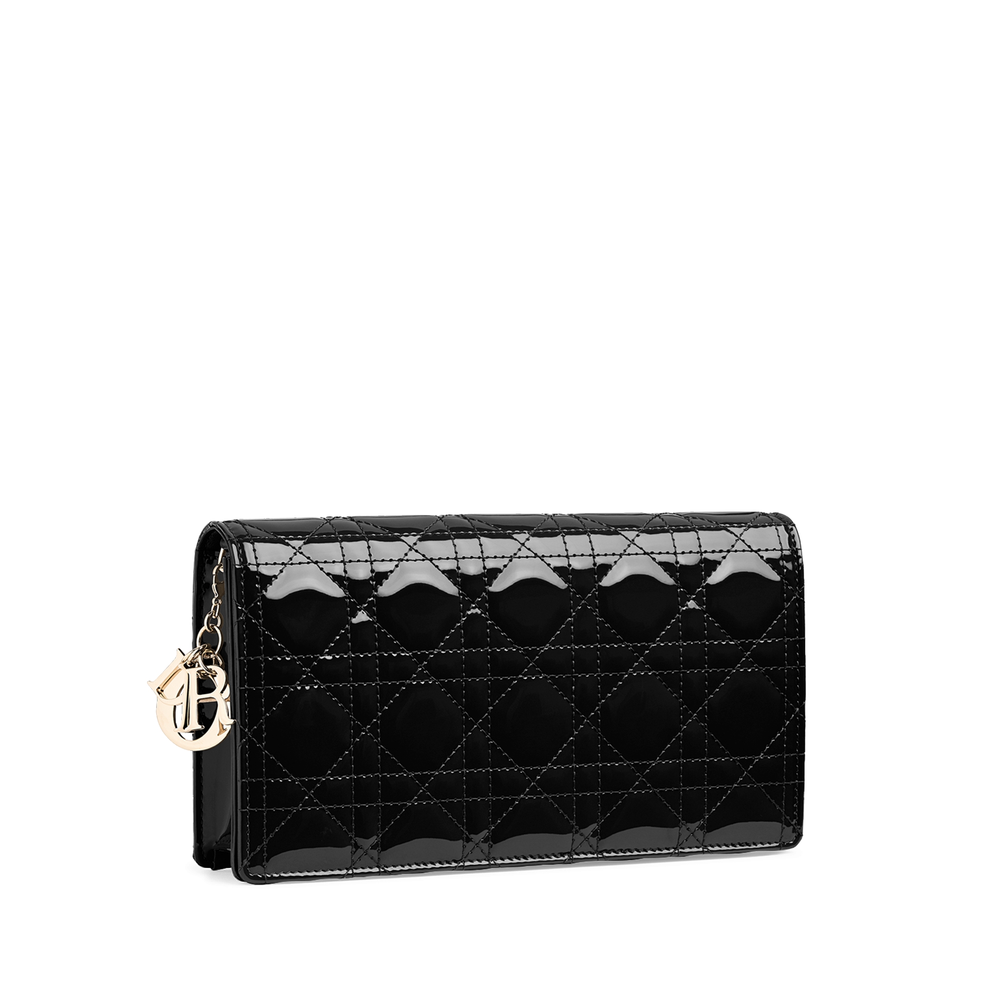 Pochette Lady Dior Cuir de veau Cannage verni noir E03
