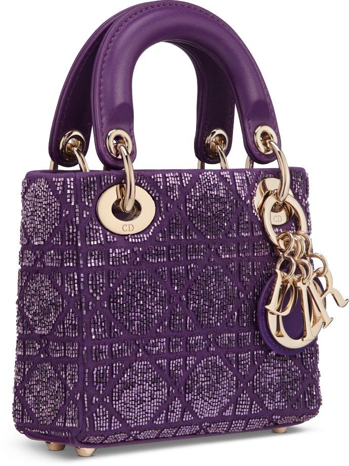 Dior Or Lady Dior Micro Bag Three quarter closed view