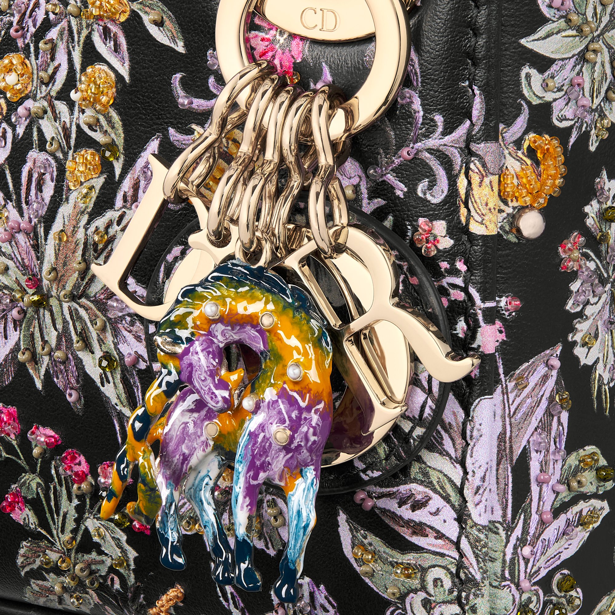 DIOR | Lady Dior マイクロバッグ Millefiori Unicorn エンブロイダリー カーフスキン