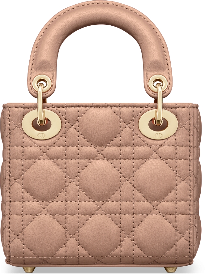 Lady Dior Micro Bag Rose des Vents Cannage Lambskin DIOR