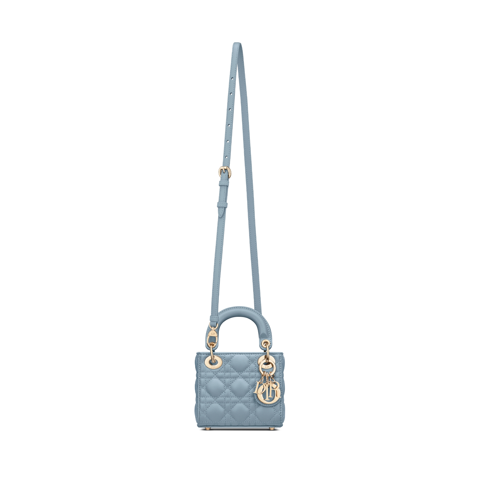 Christian Dior Micro ladydior 水色 レザー Lady Dior Micro Bag Cloud Blue Cannage Lambskin | DIOR