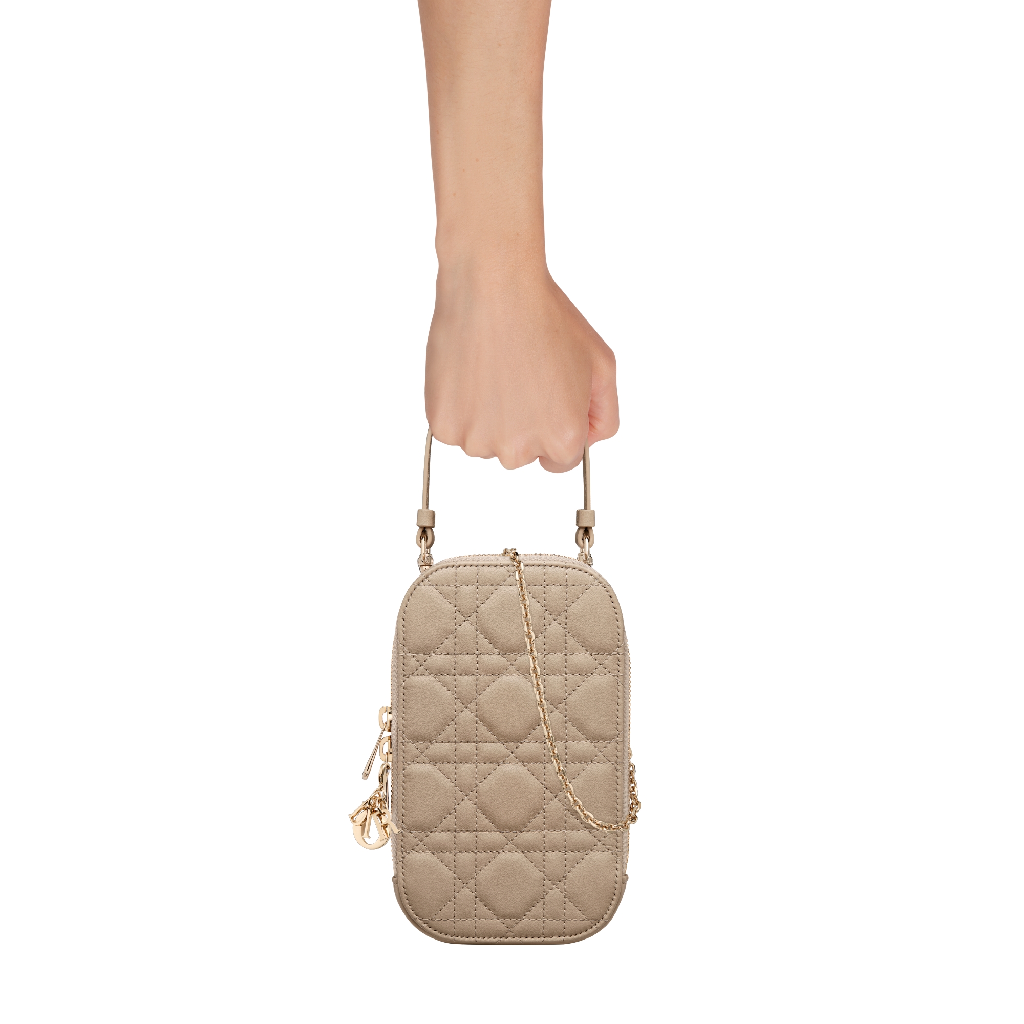 Lady Dior Call'in Dior 手機包 沙色 Cannage 籐格紋羊皮 E11